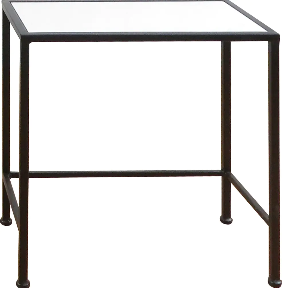 TrendLine Beistelltisch Marmoroptik Metall 43 x 40 x 20 cm schwarz matt 