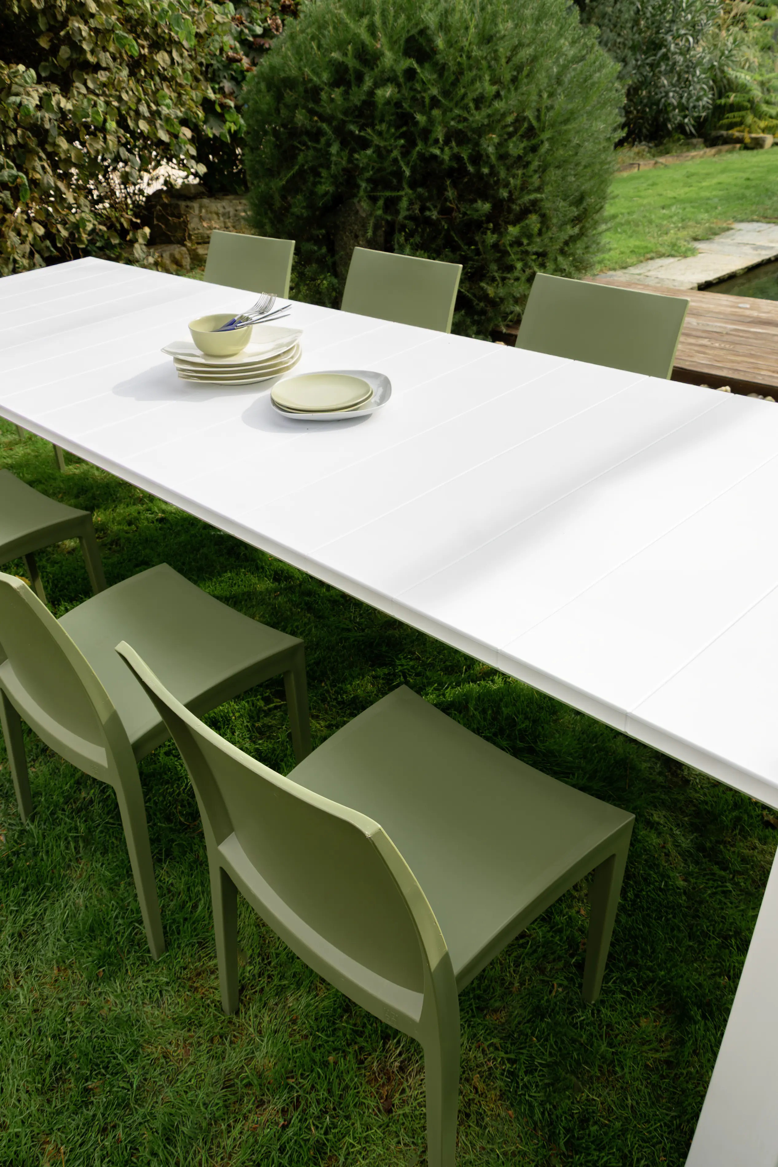 Grandsoleil Gartenstuhl Kunststoff Venice stapelbar olivgrün