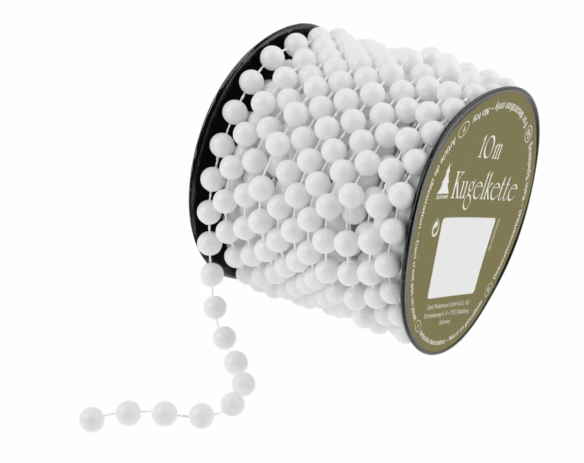 Kugelkette auf Spule 10 m weiß 1 Stück