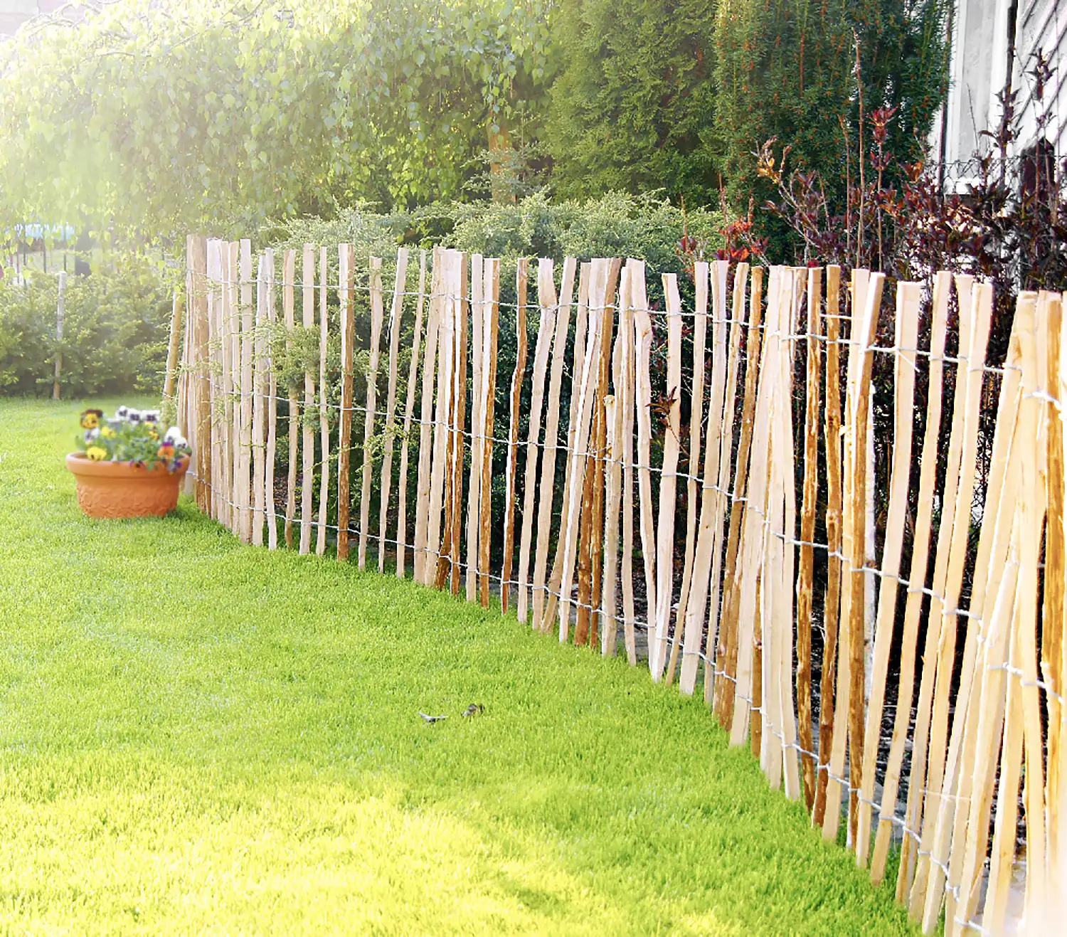 Staketenzaun Haselnuss 90 x 400 cm, gerollt