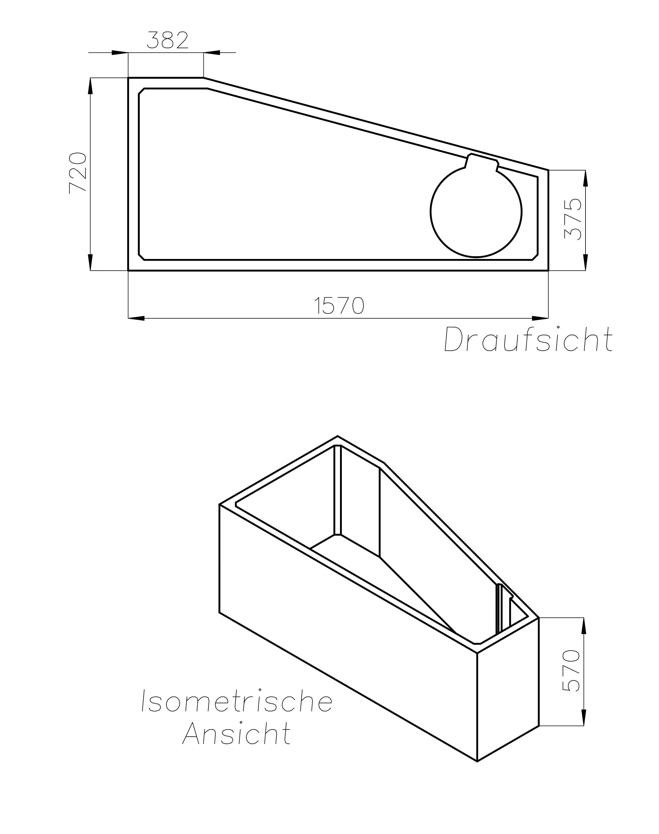 Ottofond Wannenträger Bahia 1570 x 720 mm
