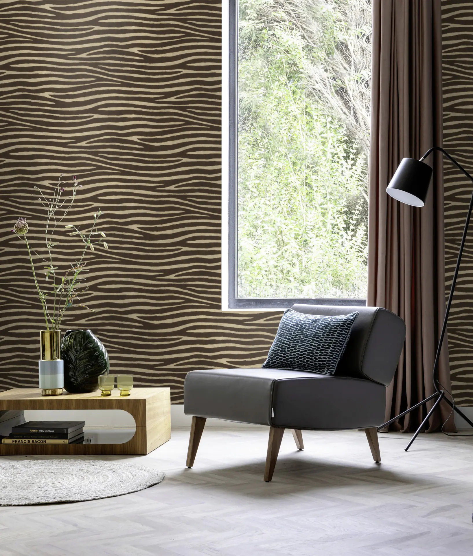 Rasch Vliestapete 751741 African Queen III, Zerbra braun-beige, 10,05 x 0,53 m