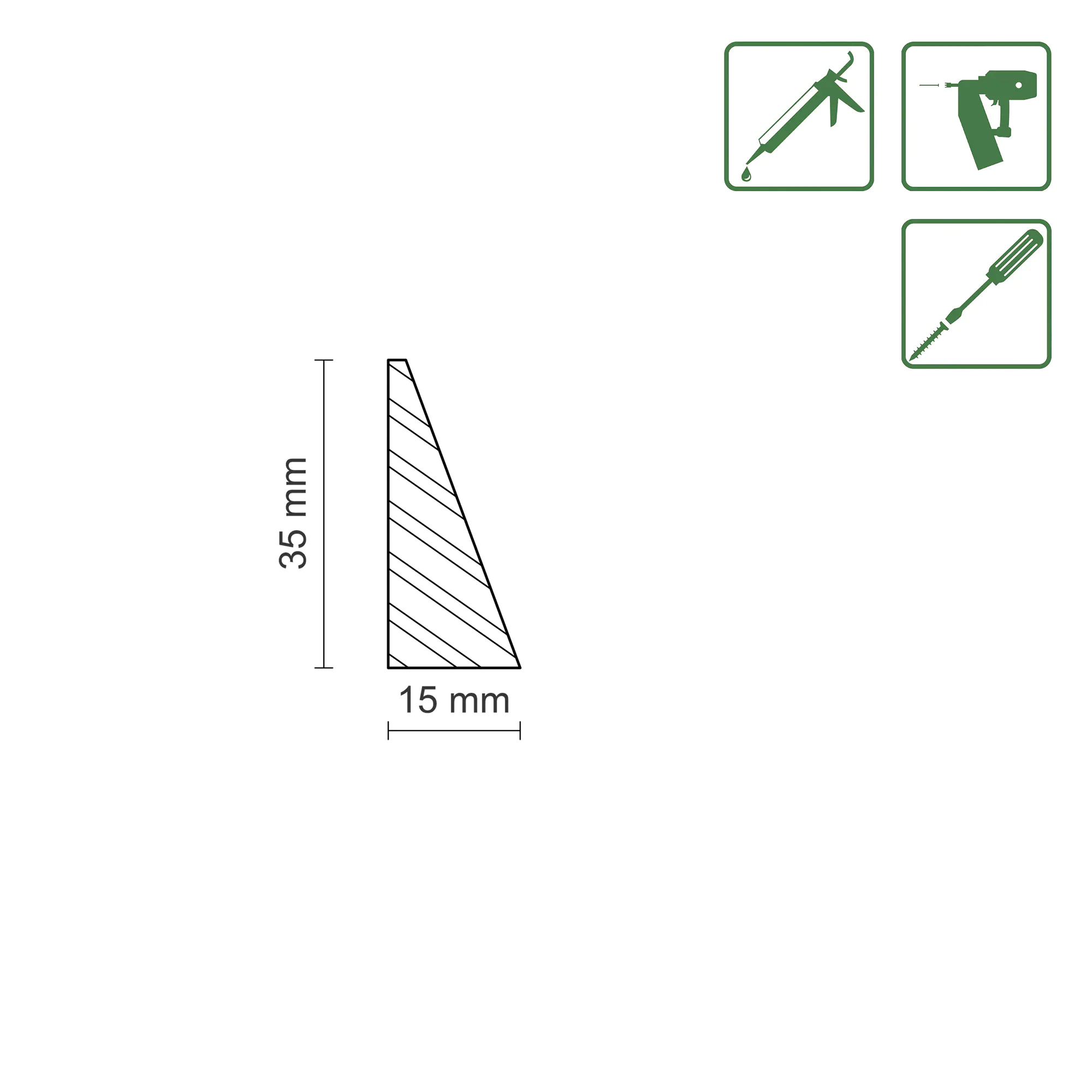 FN Neuhofer Dreikantleiste 95 cm 35 x 15 mm Buche