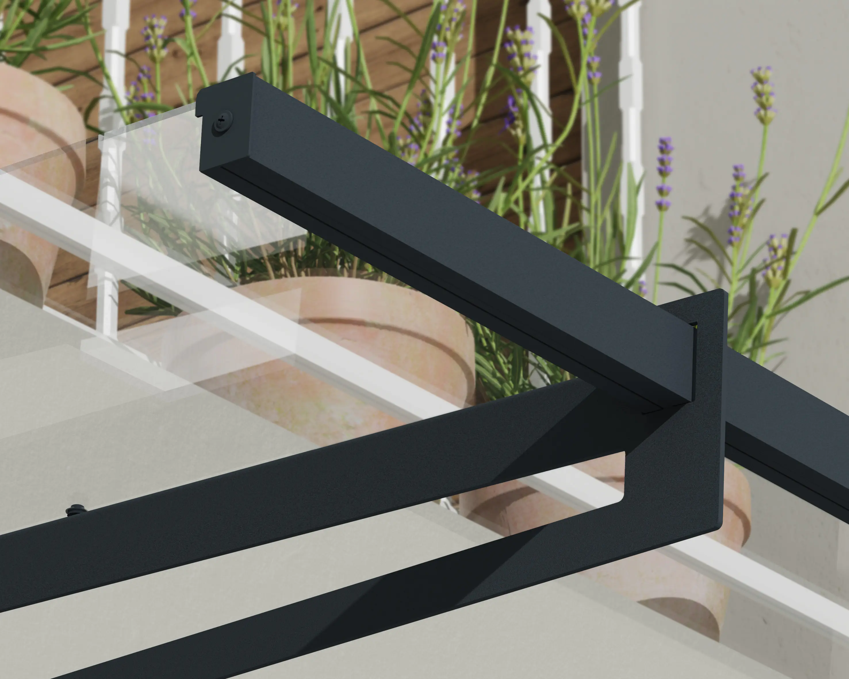 Canopia Vordach Bremen 1500  Grau Alu 150 x 94 cm