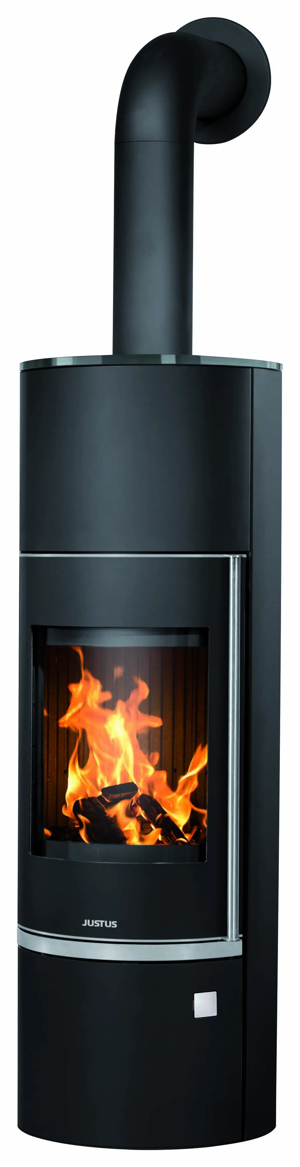 Justus Kaminofen Faro Aqua 2.0 Korpus Stahl schwarz mit Abdeckplatte Glas 8,5 kW