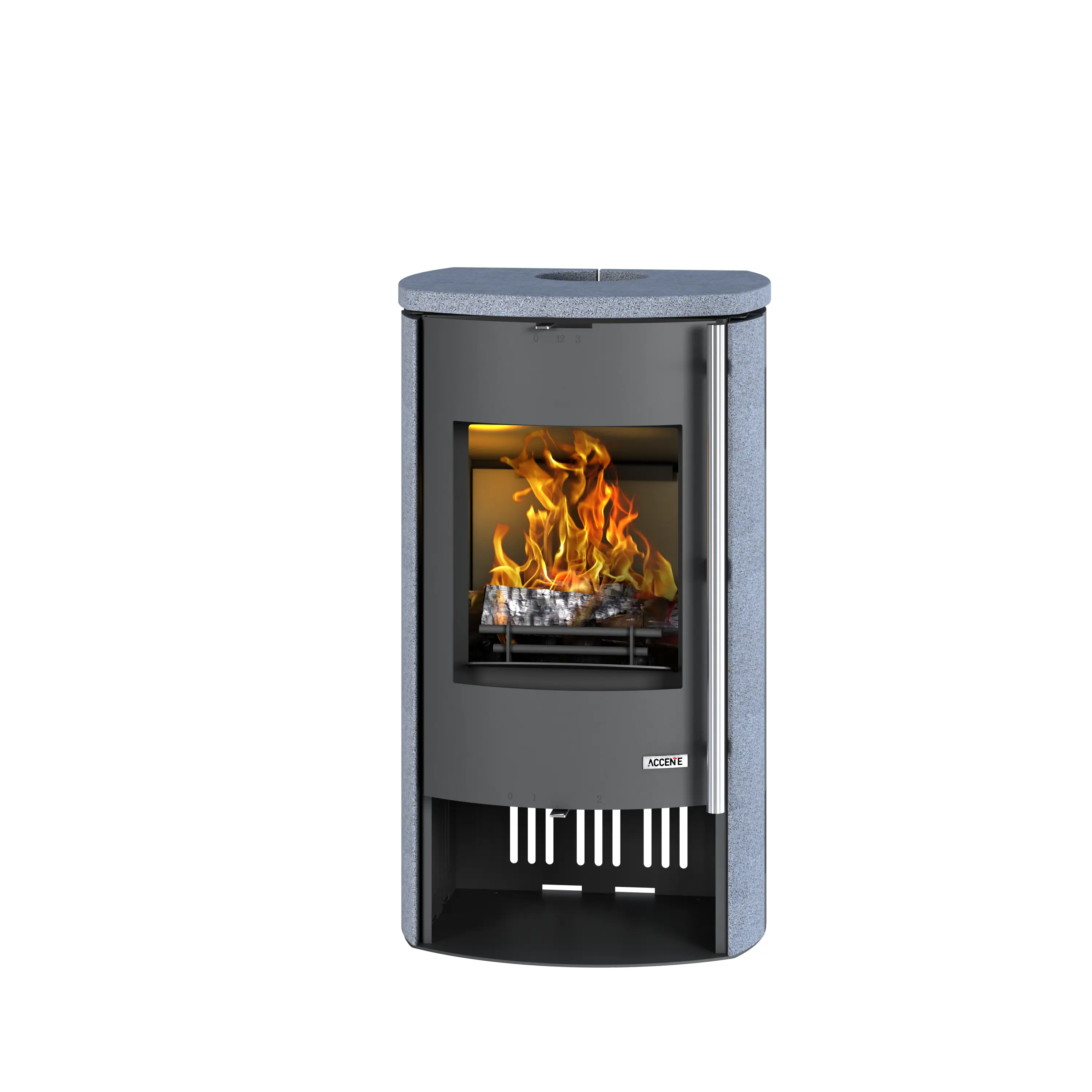 Accente Kaminofen Nyborg Granitstein grau 7 kW