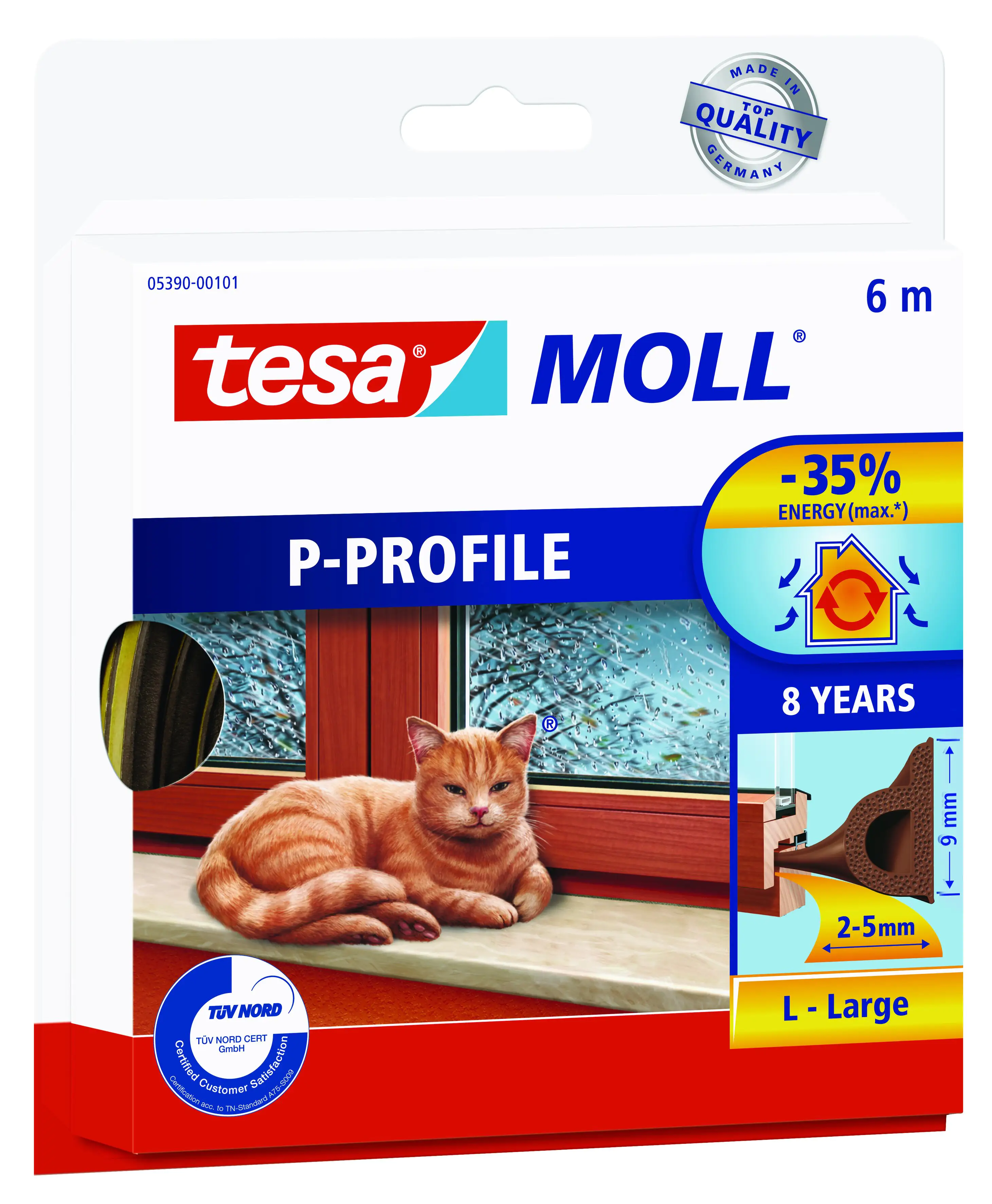 tesa Moll P-Profil Classic 6 m, braun