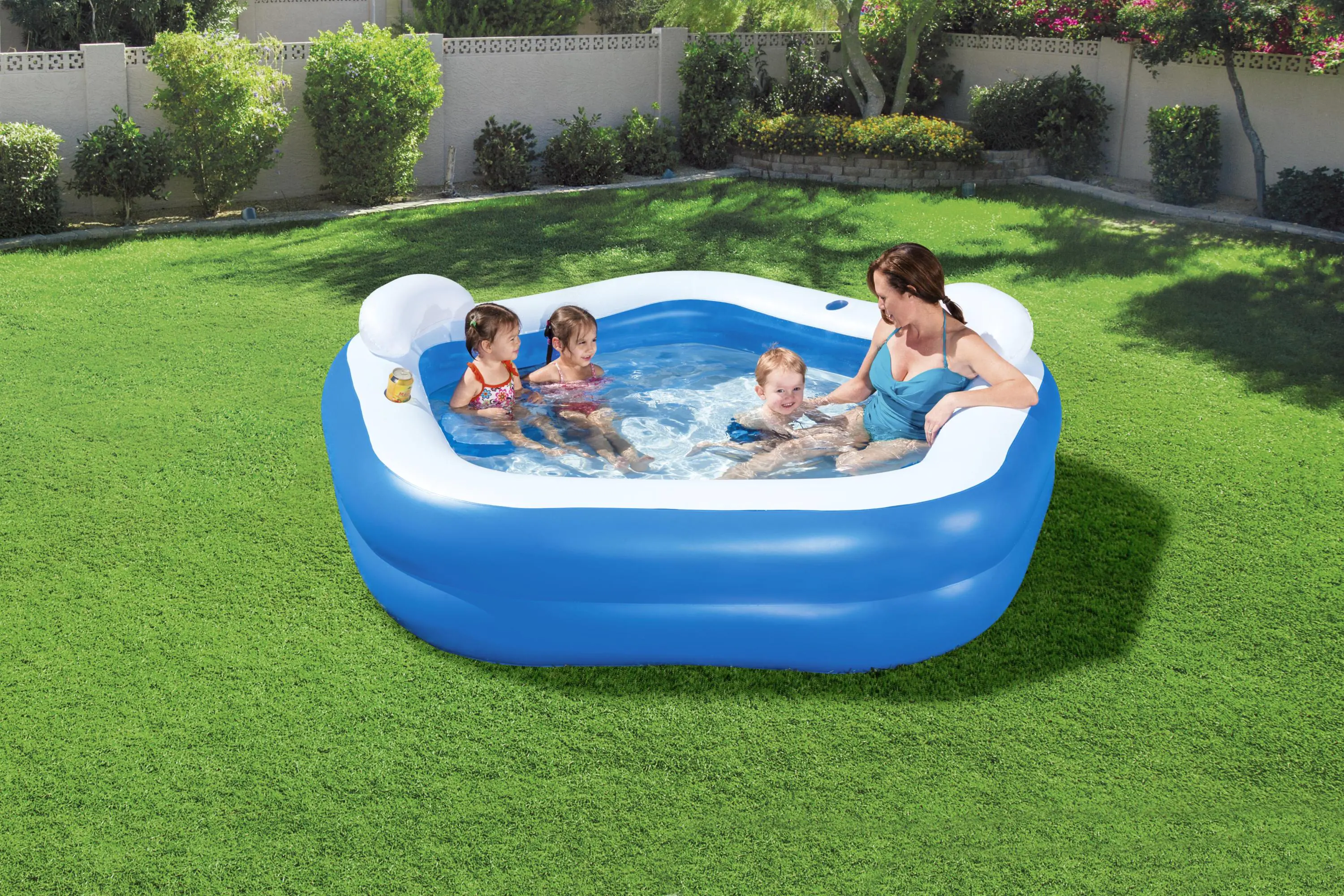 Bestway Pool Family Fun 213 x 206 x 69 cm eckig Bestway Pool Family Fun 213 x 206 x 69 cm eckig