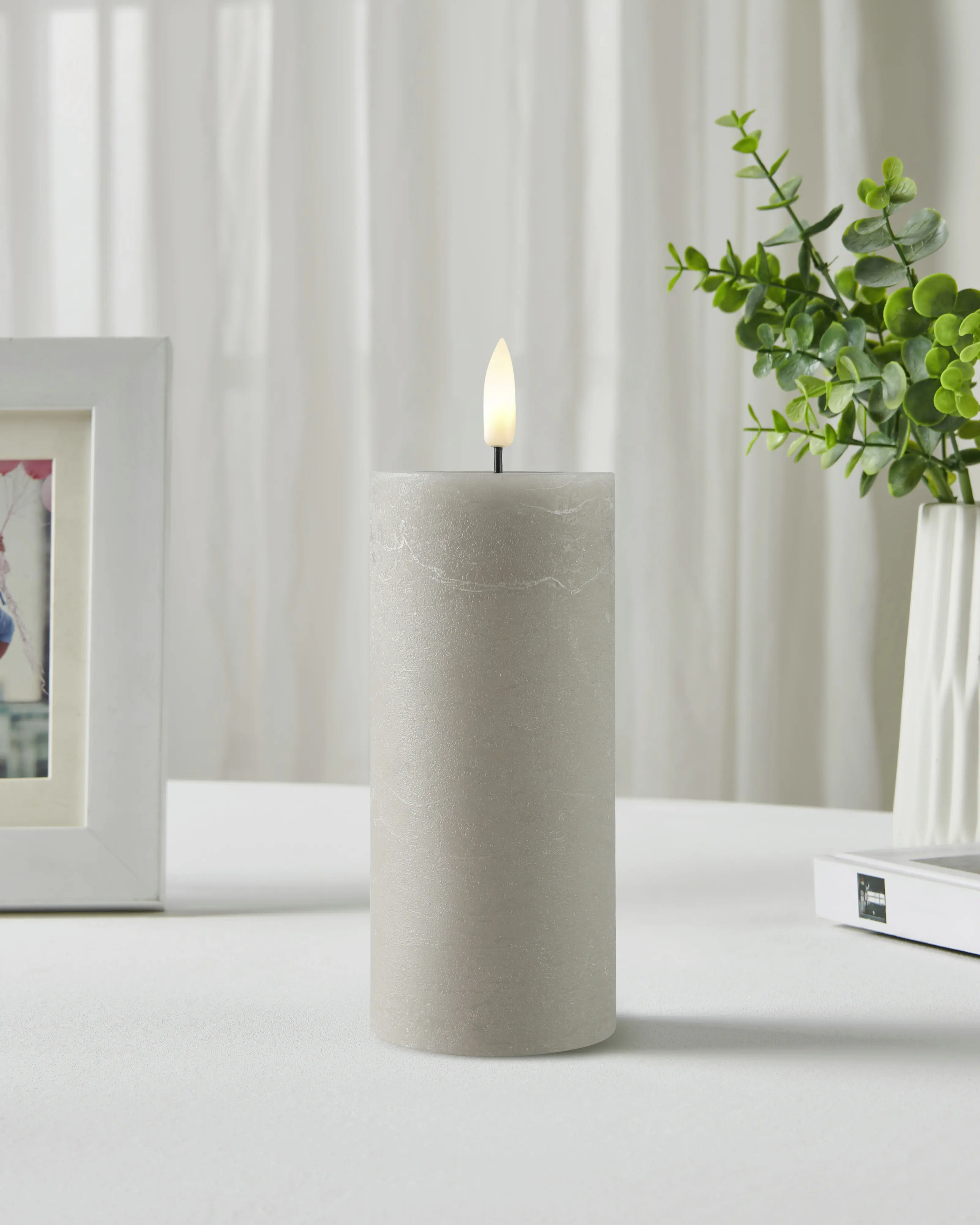 Eglo LED Kerze Leskino warmweiß 12,5 x Ø 5,5 cm taupe