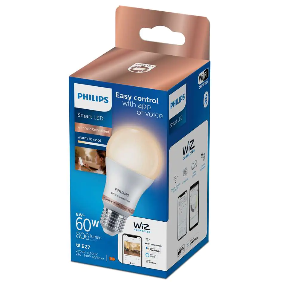 Philips Smart LED Leuchtmittel Tunable White A60 E27 Birnenform 8 W