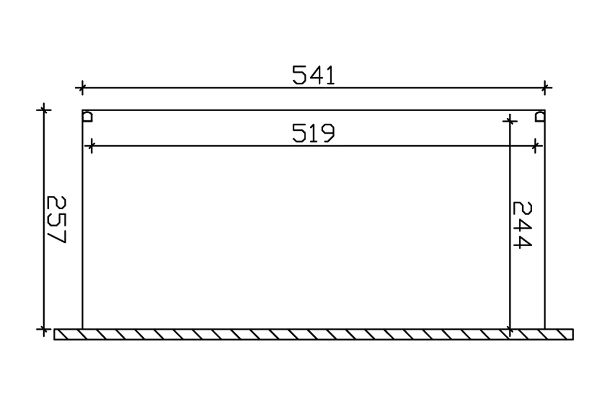 SKAN HOLZ Terrassenüberdachung Modena 541 x 257 cm Aluminium Weiß