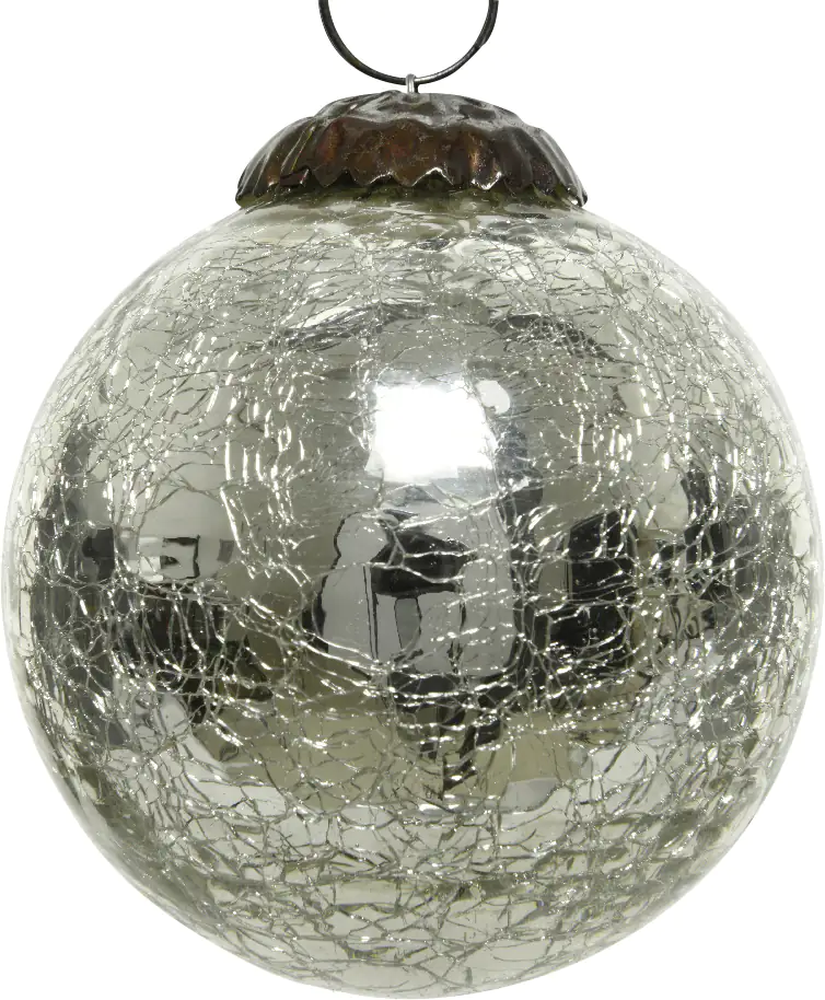 Kaemingk Craquele Kugel silber Kaemingk Craquele Kugel silber