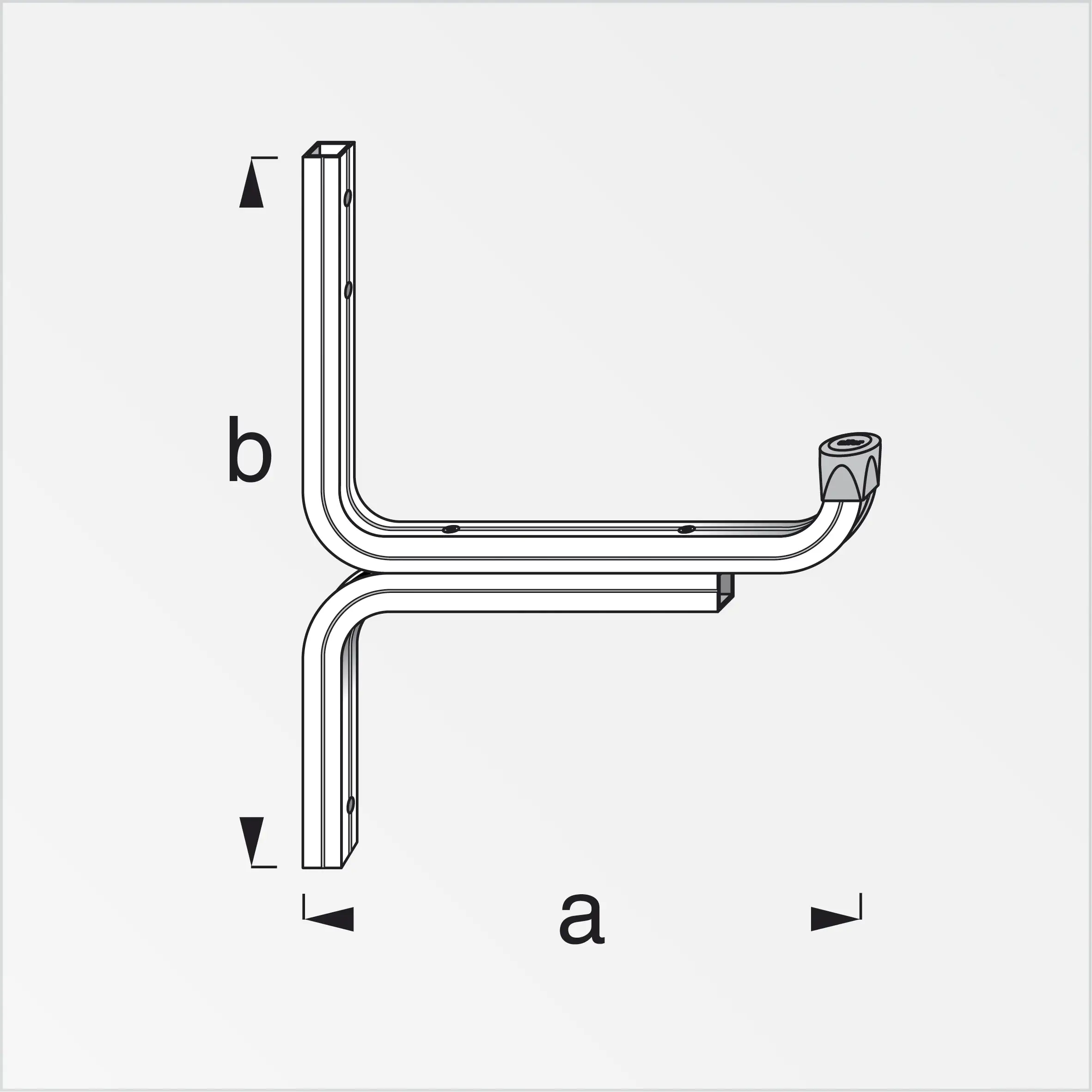 alfer Wandhaken 173 mm 173 x 220 mm Aluminium roh Kappe rot