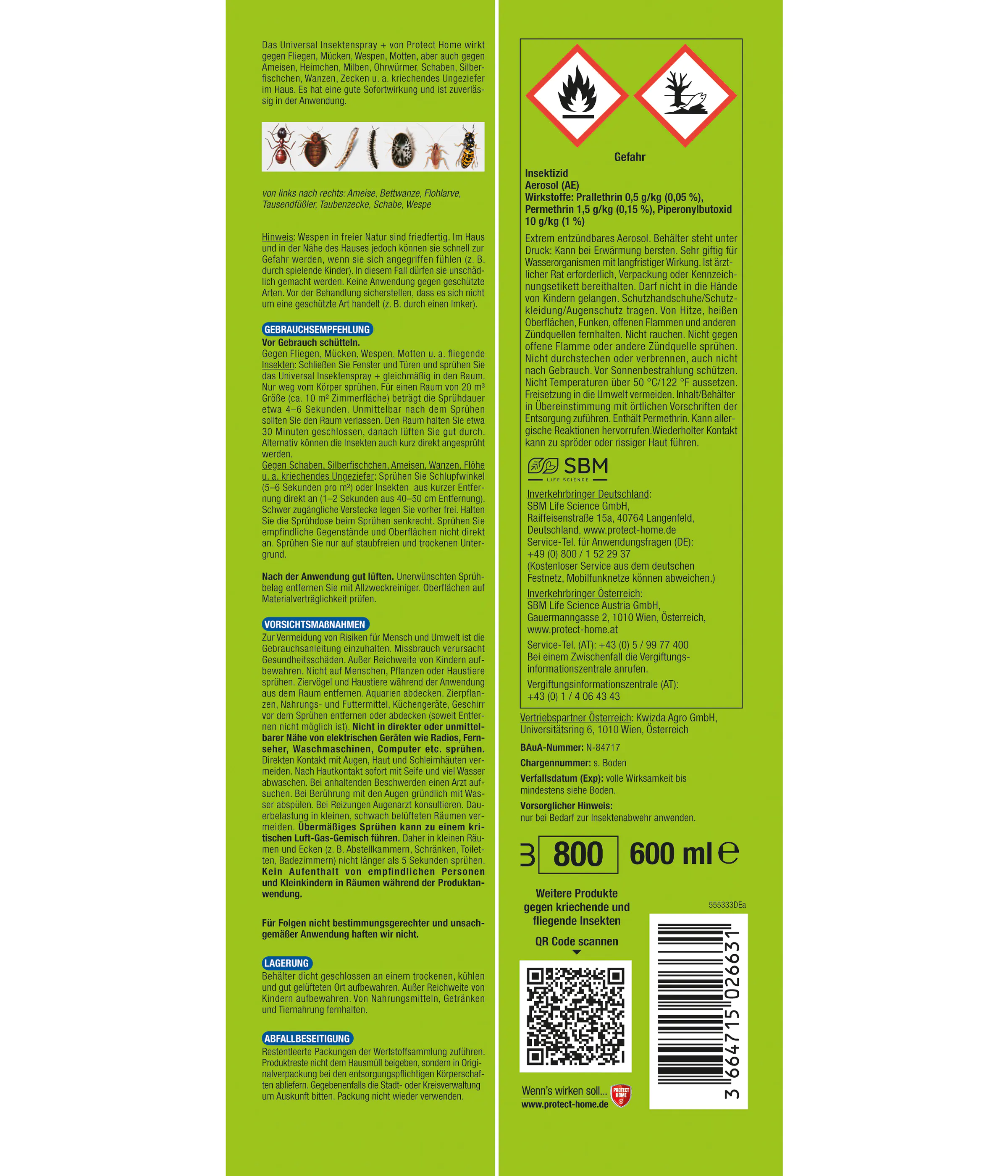 Protect Home FormineX Universal Insektenspray+ 600 ml