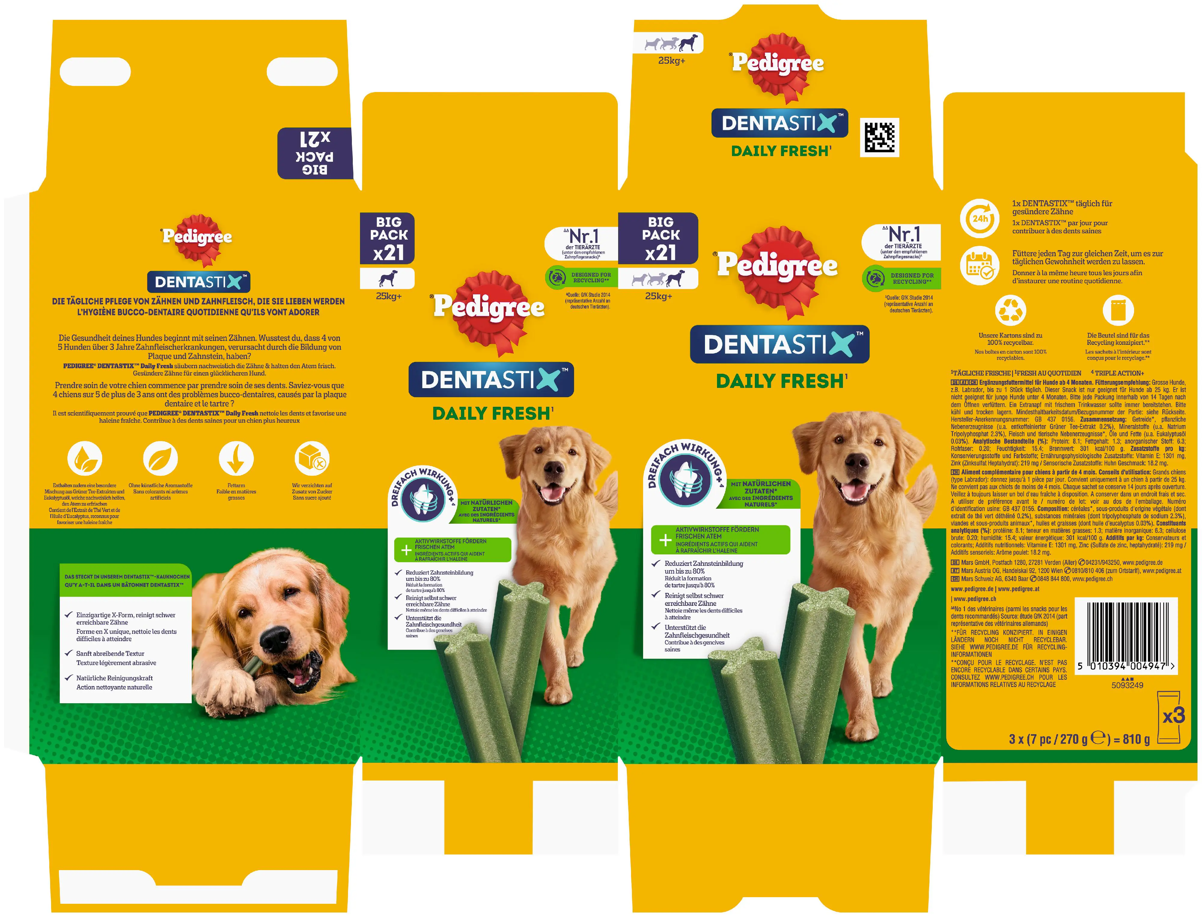 Pedigree Dentastix Adult Daily Fresh Hundesnack 21 Stück