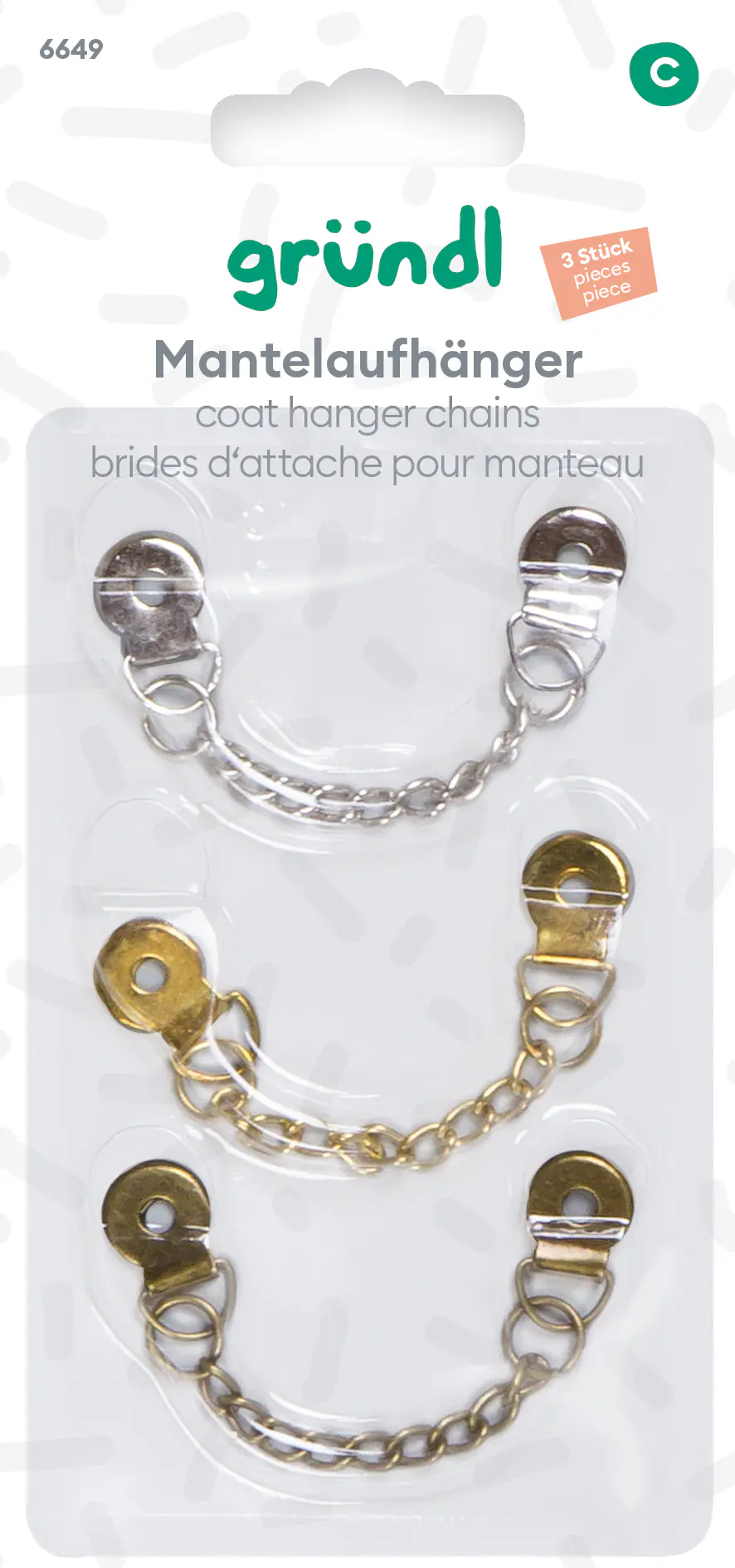 Gründl Mantelaufhänger 3 Stück