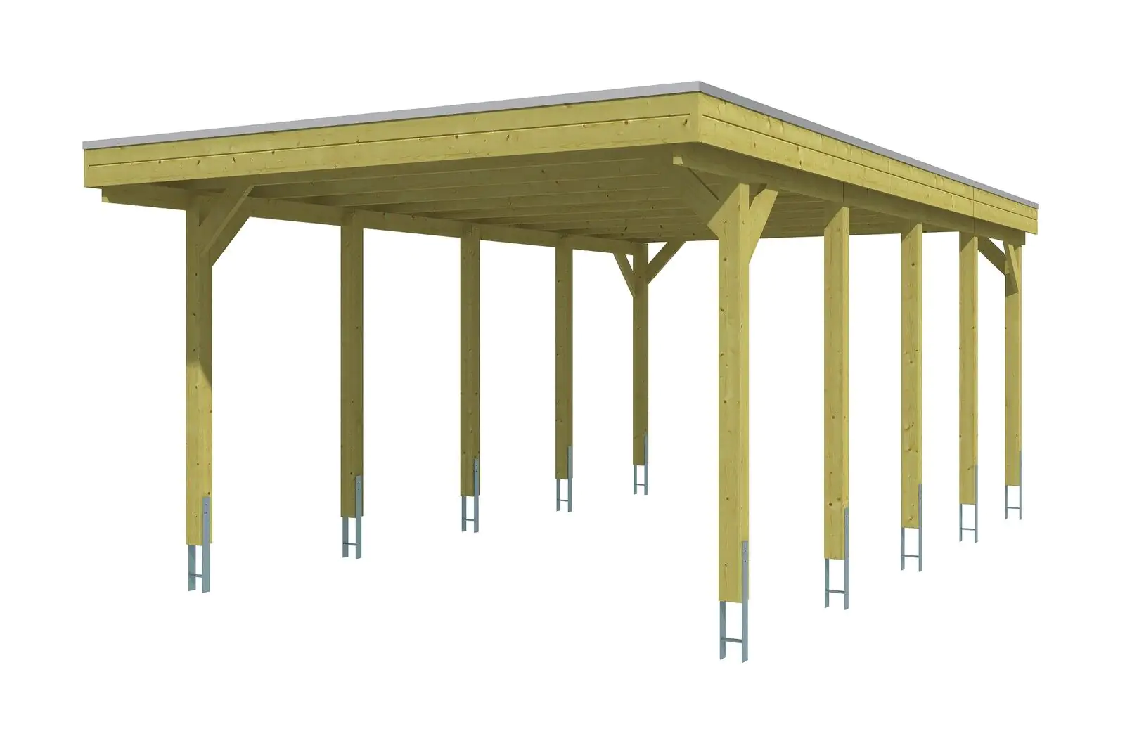 SKAN HOLZ Carport Friesland 397 x 708 cm mit Aluminiumdach