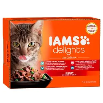 Iams Delights Katzennassfutter See Collection in Gelee 12 x 85 g