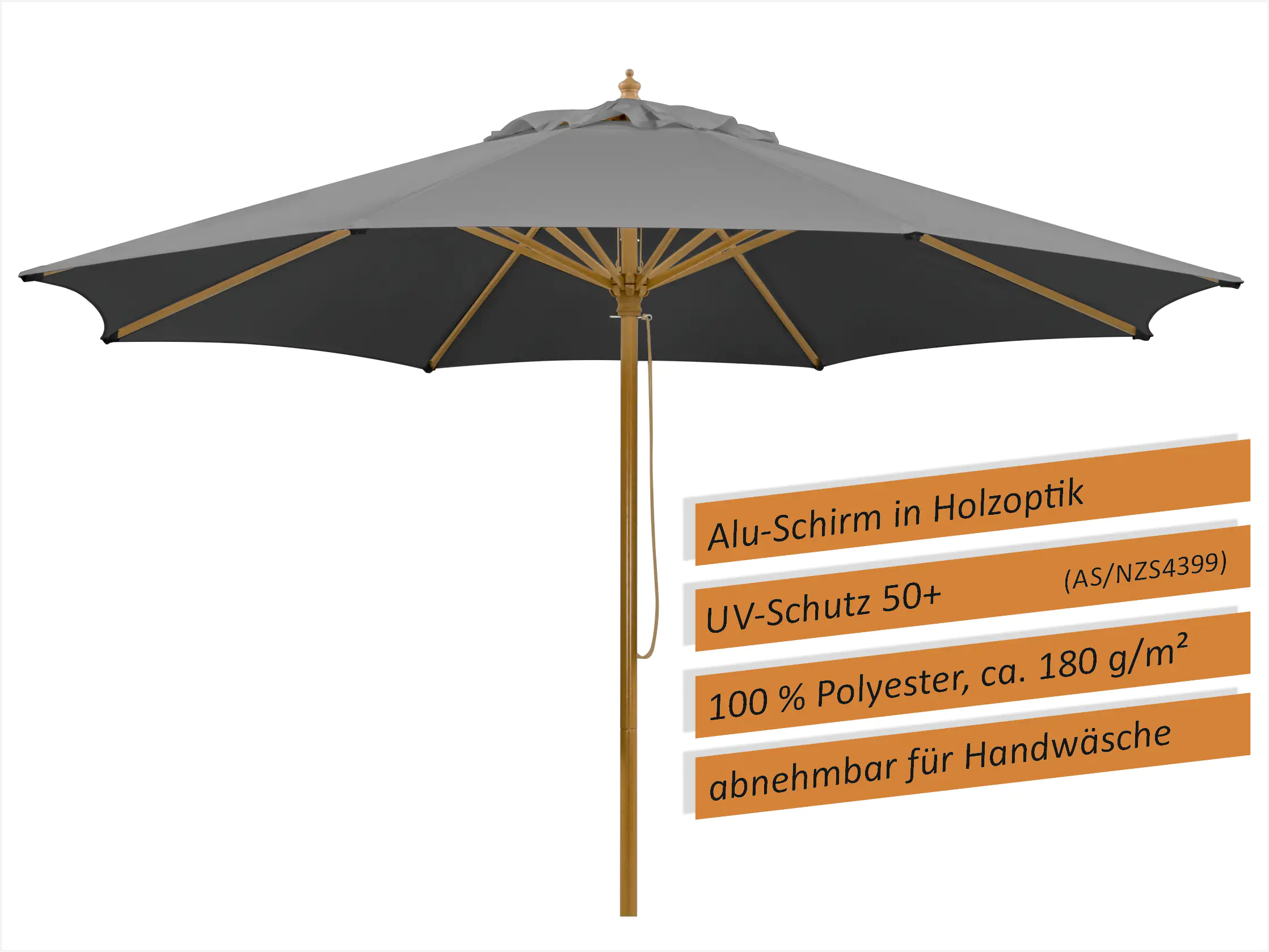 Schneider Sonnenschirm Malaga anthrazit Ø 300 cm