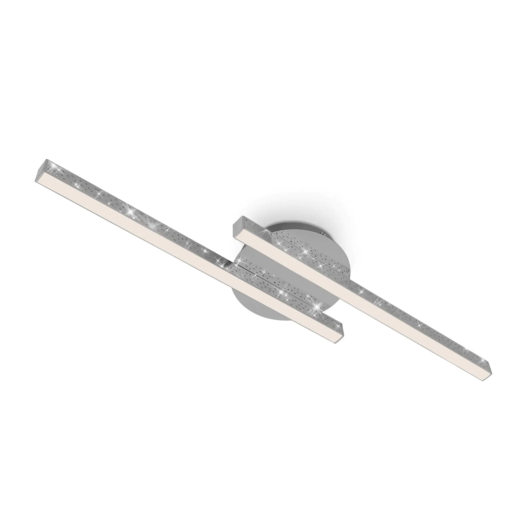 Di-Ka LED Wand- und Deckenleuchte Rey 60x14cm chrom Glitzereffekt Di-Ka LED Wand- und Deckenleuchte Rey 60x14cm chrom Glitzereffekt