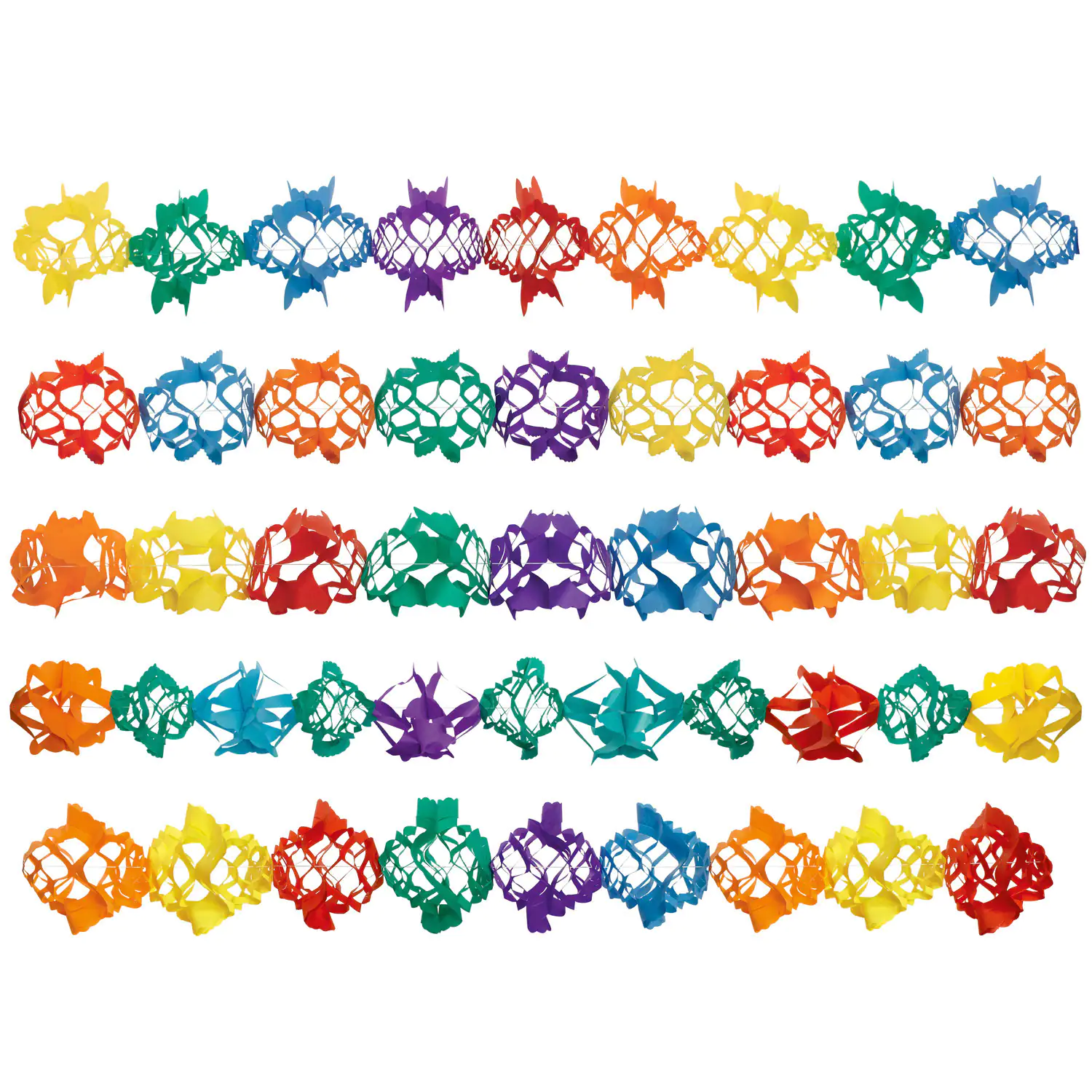 Girlande hell Papier sortiert 14 - 17 x 400 cm Girlande hell Papier sortiert 14 - 17 x 400 cm