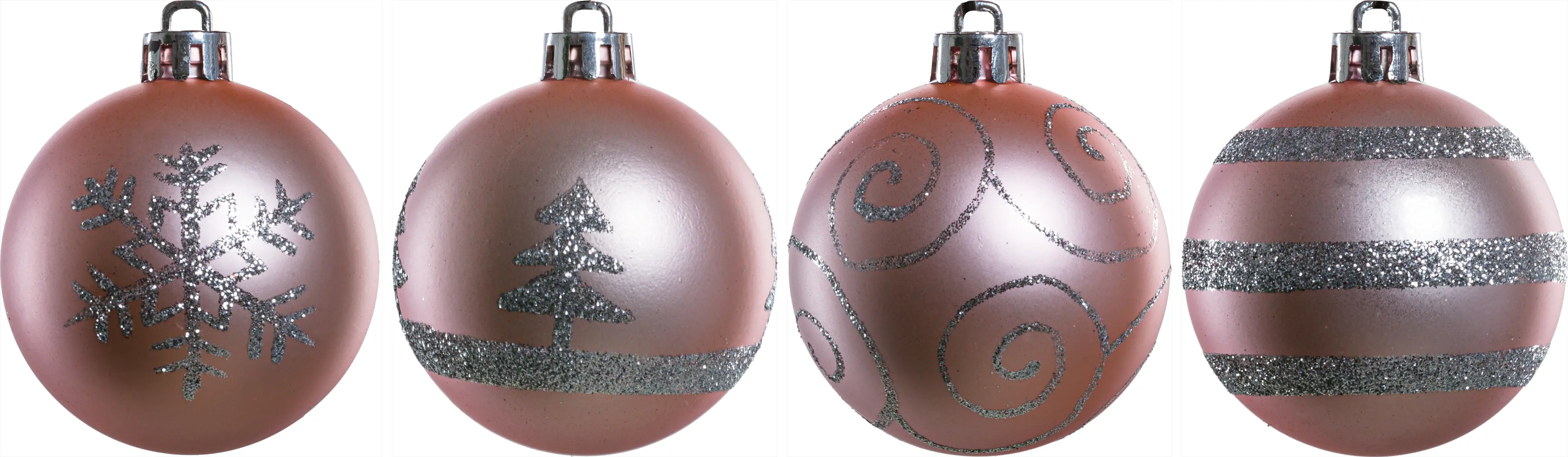 TrendLine Weihnachtskugeln bruchfest, langlebig Ø 6 cm rosa mattiert 6 Stück