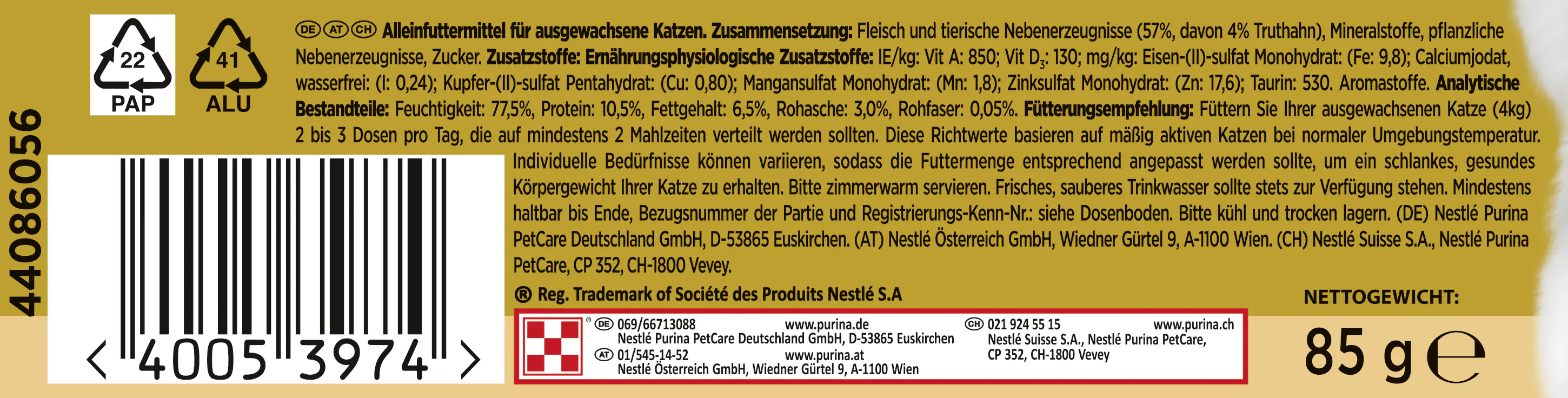 Gourmet Gold Feine Pastete mit Truthahn 85 g Gourmet Gold Feine Pastete mit Truthahn 85 g