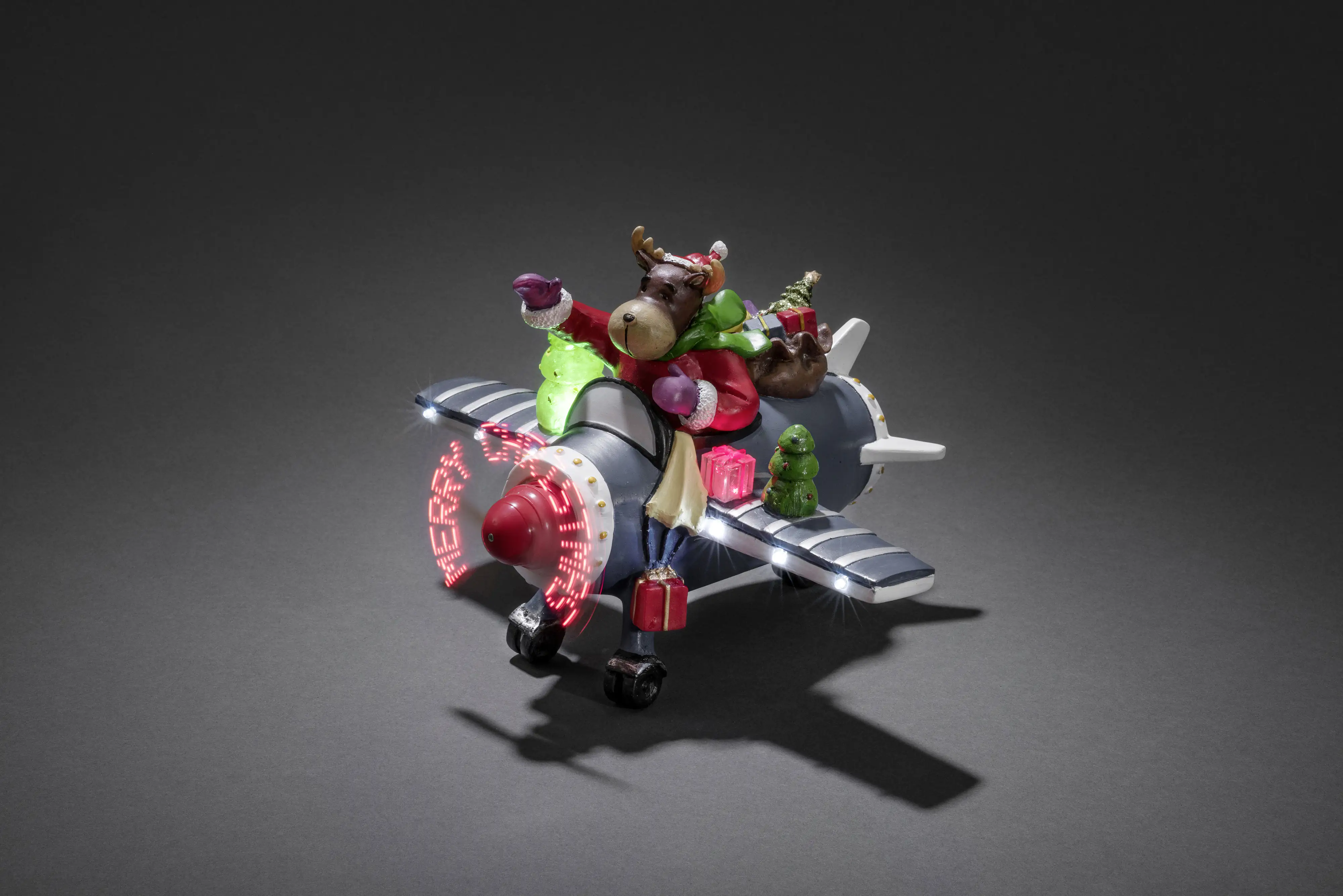 Konstsmide LED Szenerie Rentier im Flugzeug 25 x 21 x 17 cm