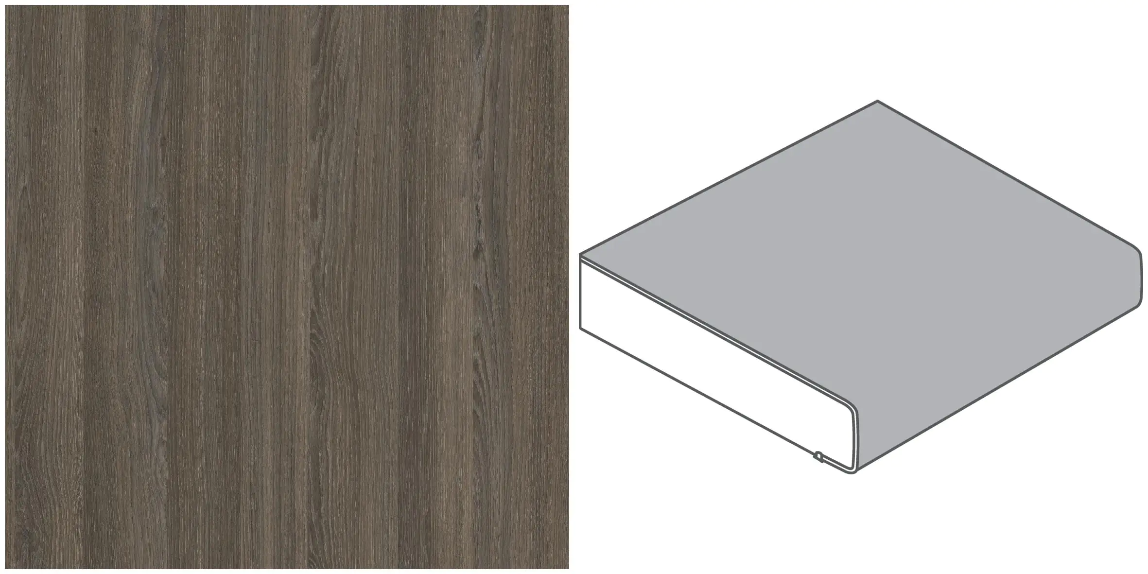 GetaElements Arbeitsplatte 410 x 60 cm, 39 mm Chalet Eiche braun