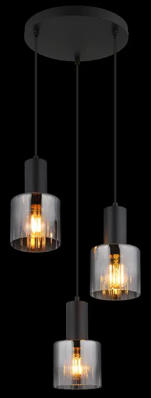 Globo Hängeleuchte Jack 27 x 150 cm (Ø x H) schwarz matt