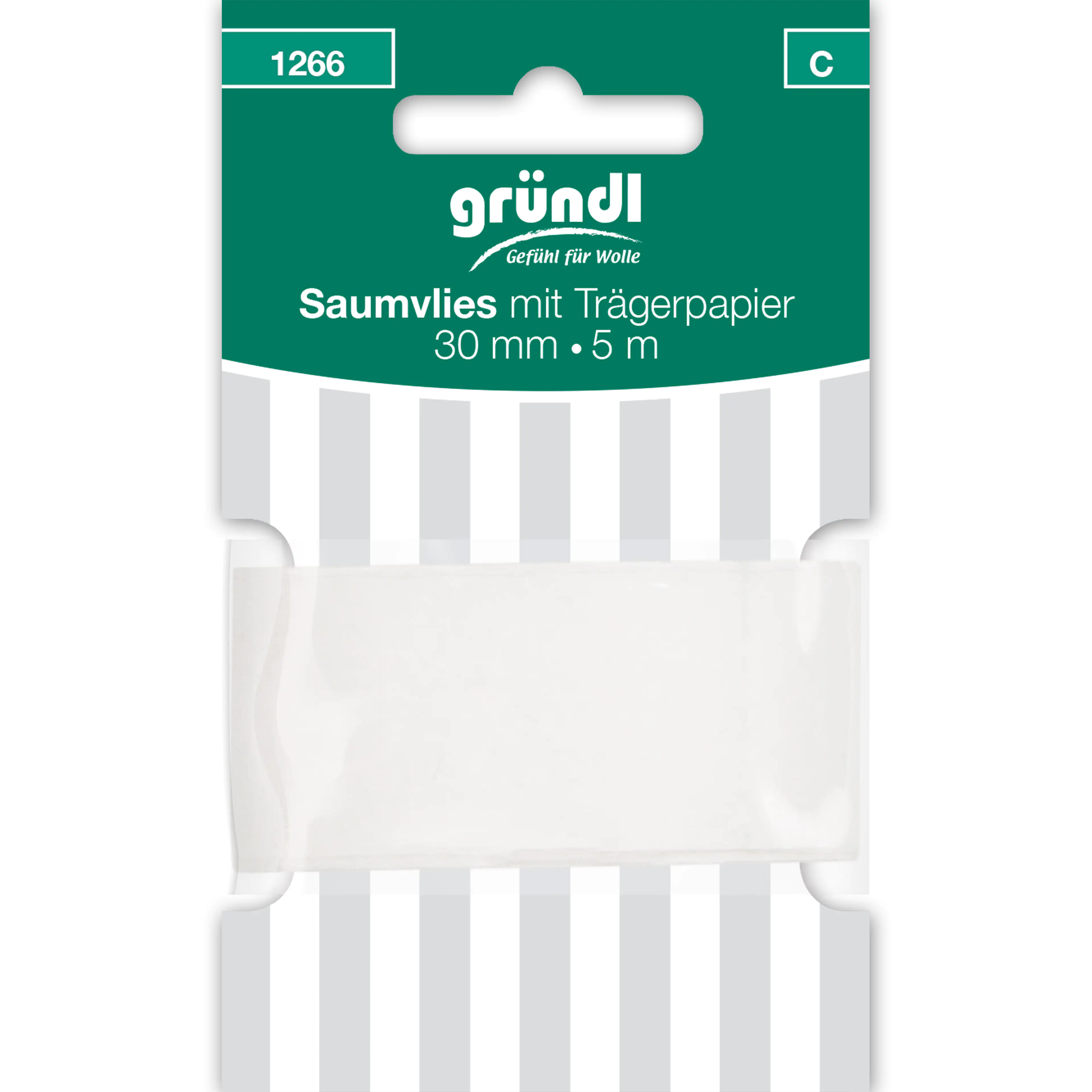 Gründl Saumvlies mit Trägerpapier 30 mm x 5 m weiß