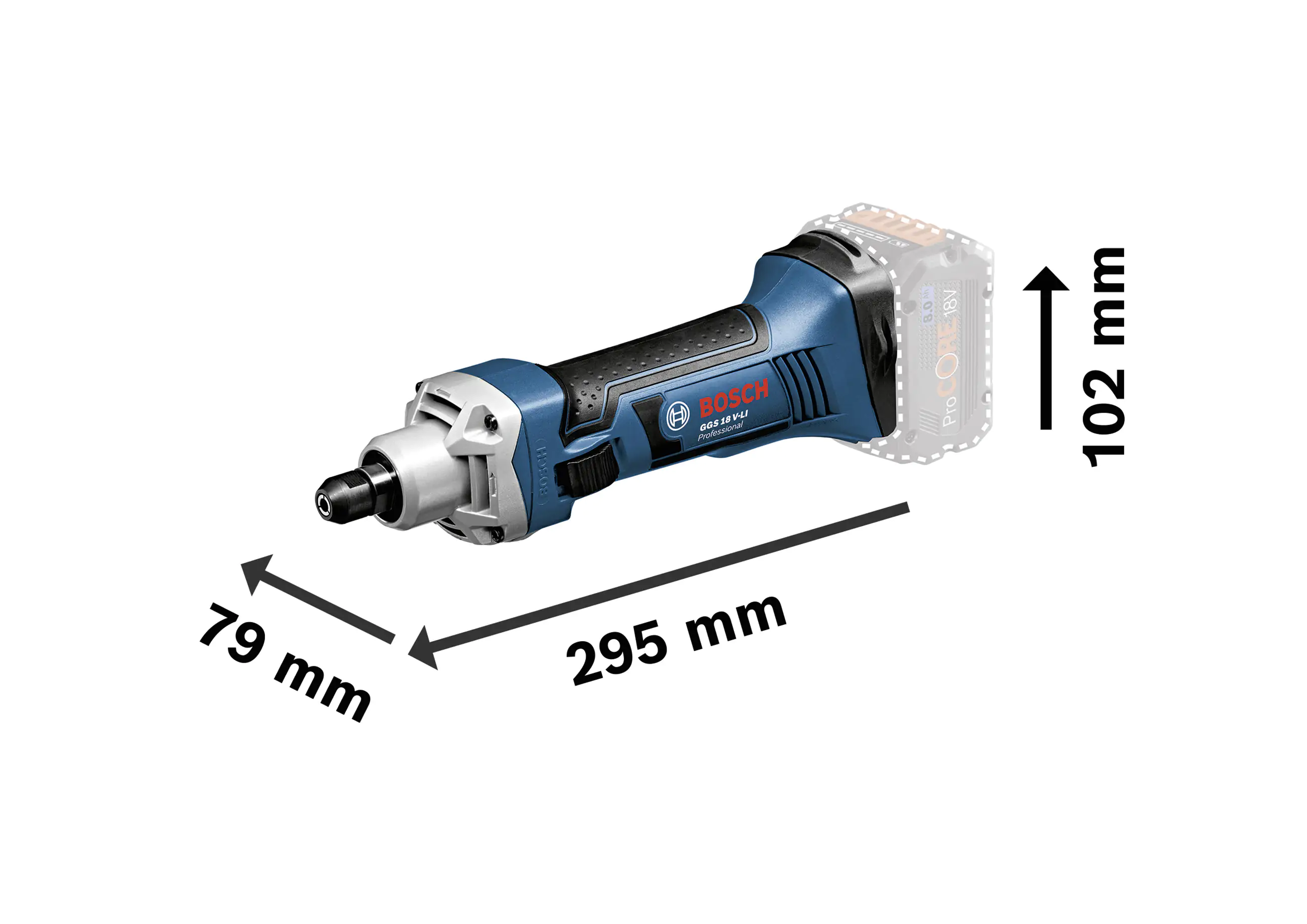 Bosch Professional Akku-Geradschleifer GGS 18V-LI Solo in L-Boxx