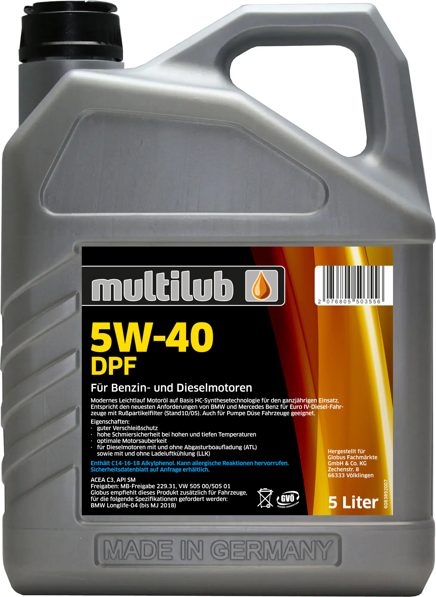 Multilub Motoröl 5W-40 DPF 5L