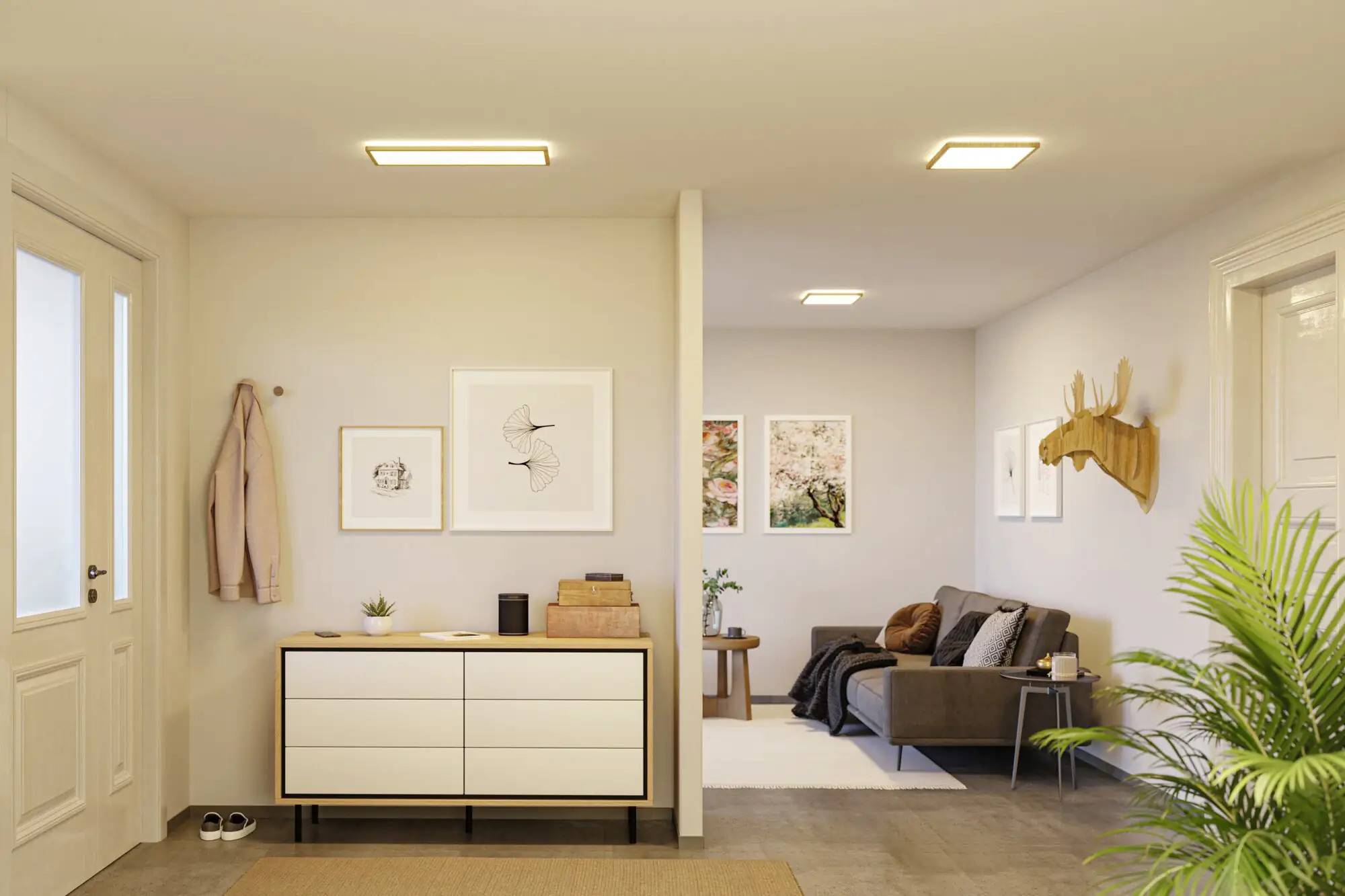 Paulmann LED Deckenleuchte Atria Shine Backlight Holzoptik 29,3x29,3cm Paulmann LED Deckenleuchte Atria Shine Backlight Holzoptik 29,3x29,3cm