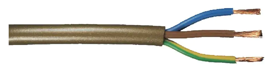 Schlauchleitung H03VV-F 3 x 0,75 - 1 Meter, gold