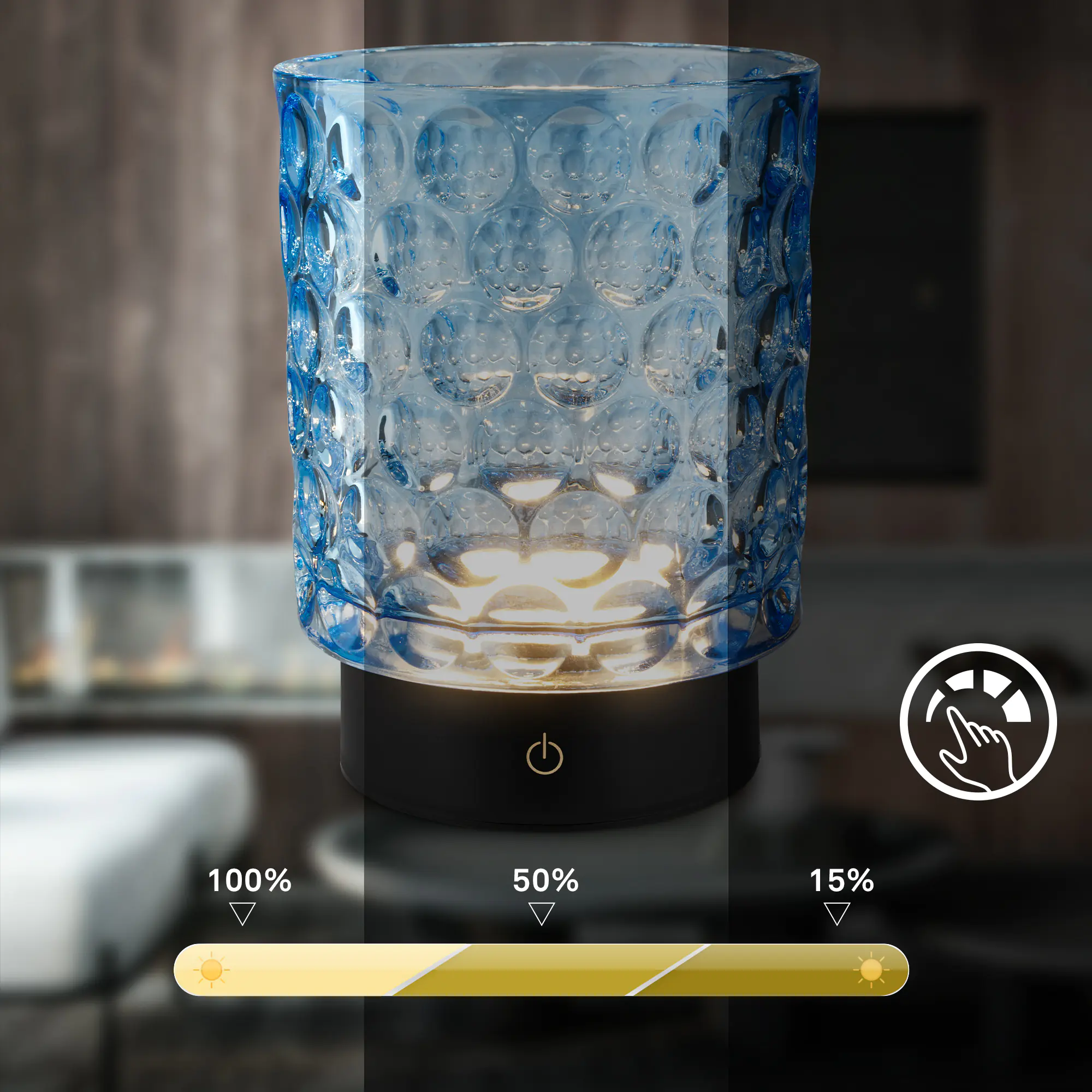 Briloner LED Akku-Tischleuchte Sunora blau 15 cm warmweiß dimmbar Briloner LED Akku-Tischleuchte Sunora blau 15 cm warmweiß dimmbar