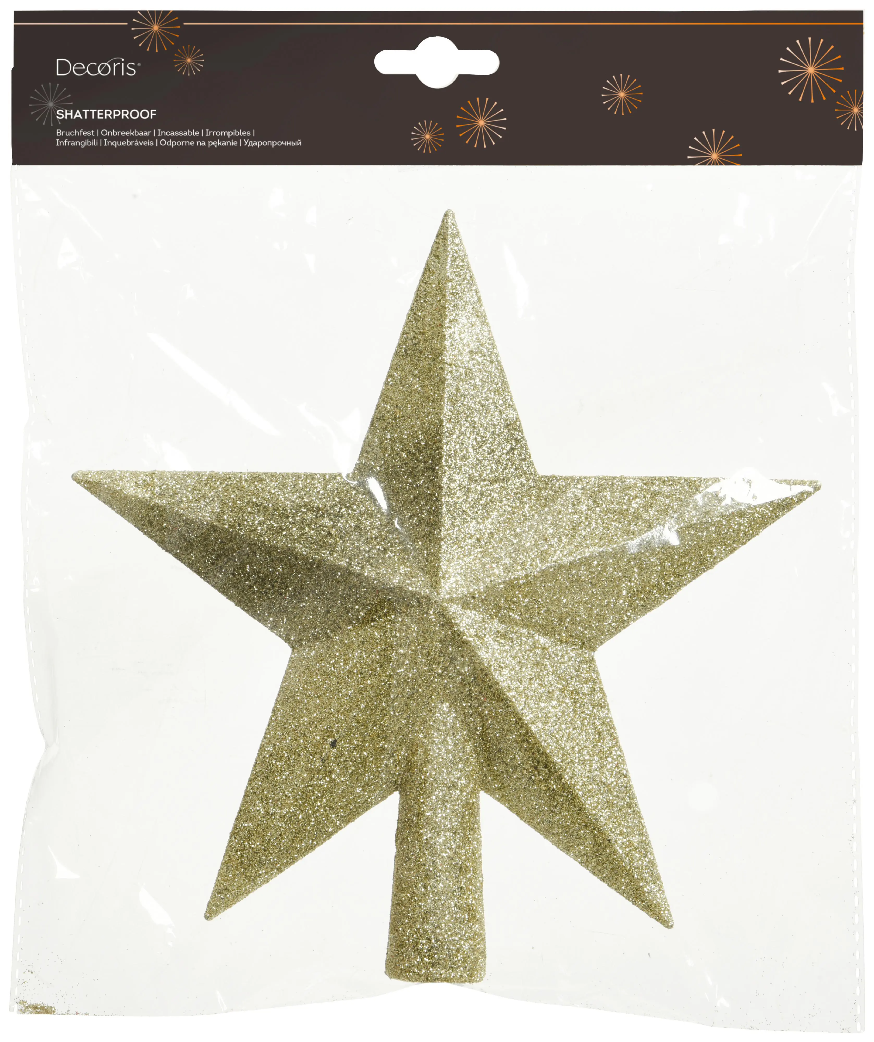 Kaemingk Weihnachtsbaumspitze Stern hellgold