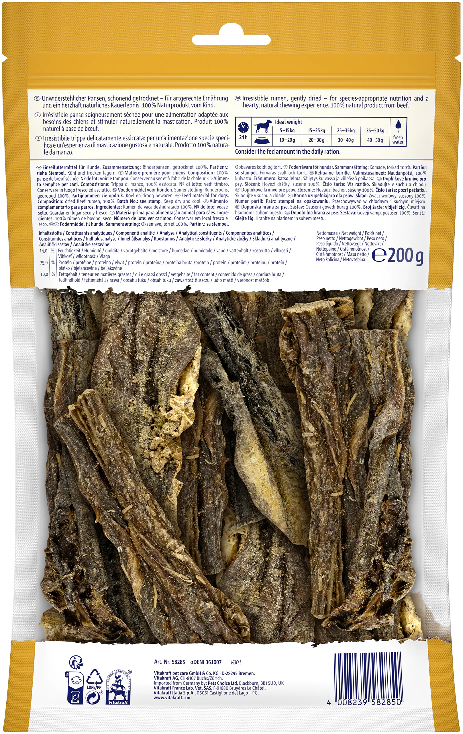 Vitakraft Hundeleckerli Rinderpansen 200 g Rind