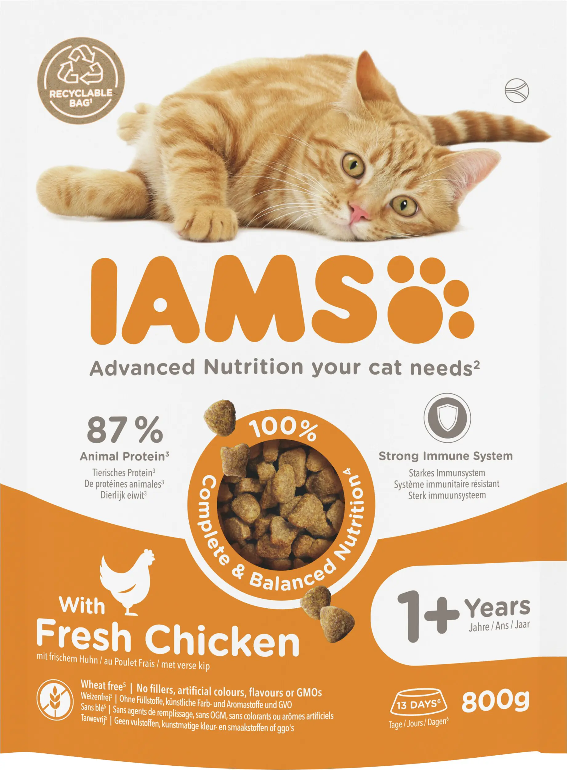 Iams Vital Katzentrockenfutter Adult 800 g Huhn
