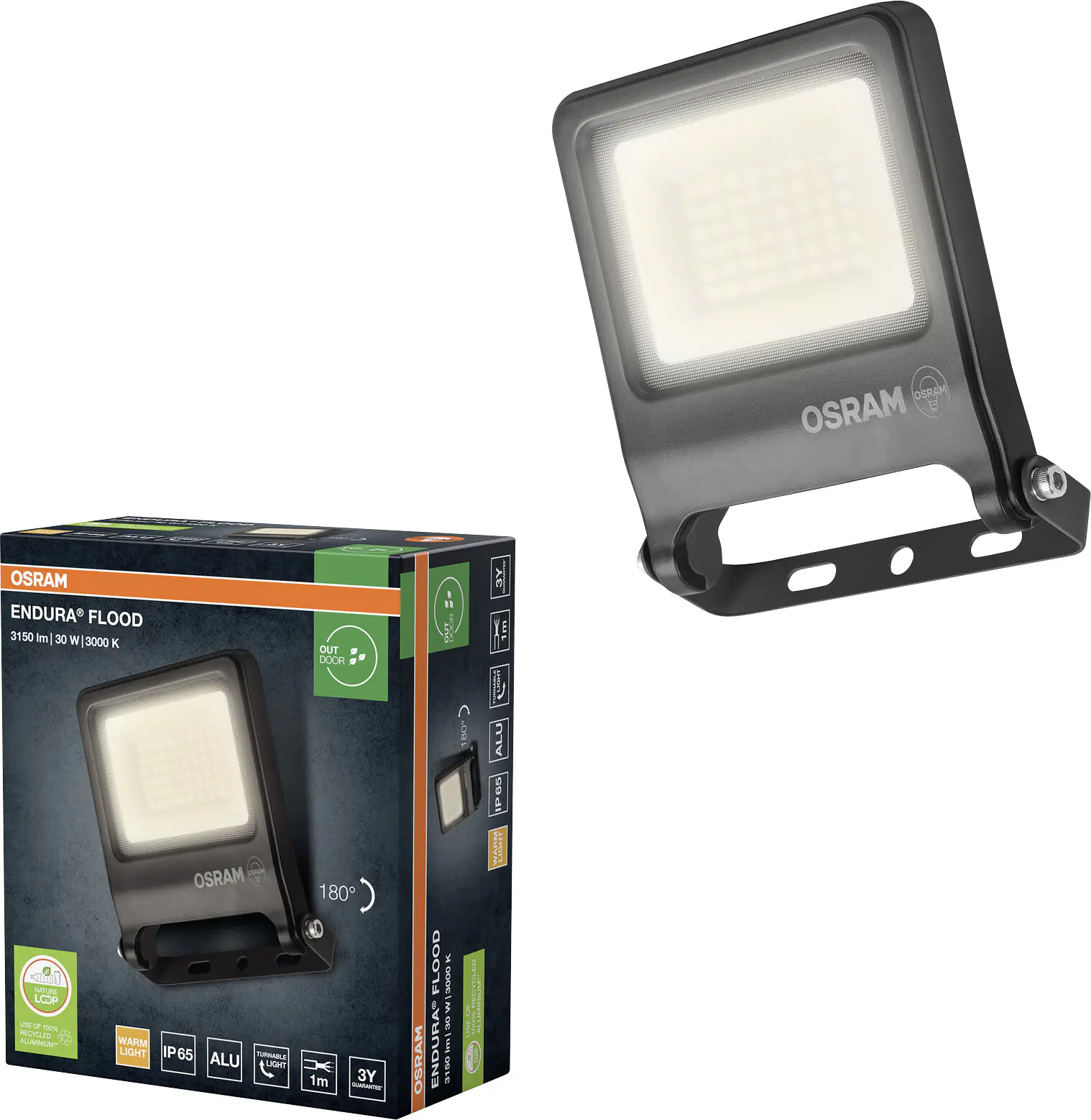 Osram Außenleuchte Endura Flood 30W PCR dunkelgrau warmweiß Osram Außenleuchte Endura Flood 30W PCR dunkelgrau warmweiß