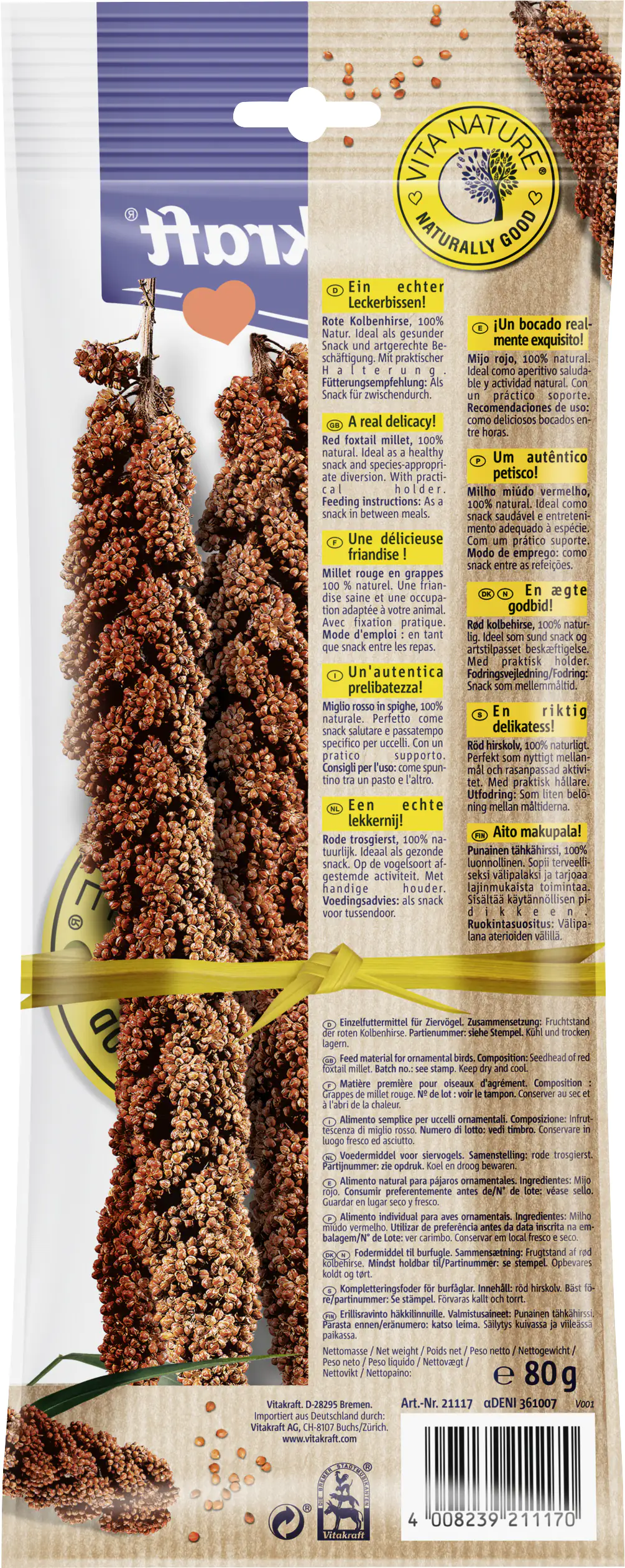 Vitakraft VITA NATURE® Rote Kolbenhirse 80 g Vitakraft VITA NATURE® Rote Kolbenhirse 80 g