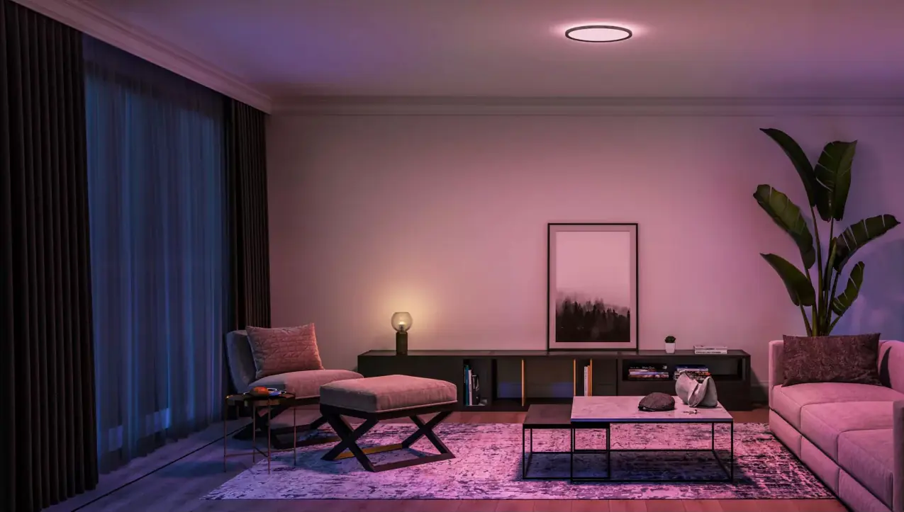Philips Hue LED Deckenleuchte Tento + Bridge rund schwarz 43 x 3 cm RGB Philips Hue LED Deckenleuchte Tento + Bridge rund schwarz 43 x 3 cm RGB