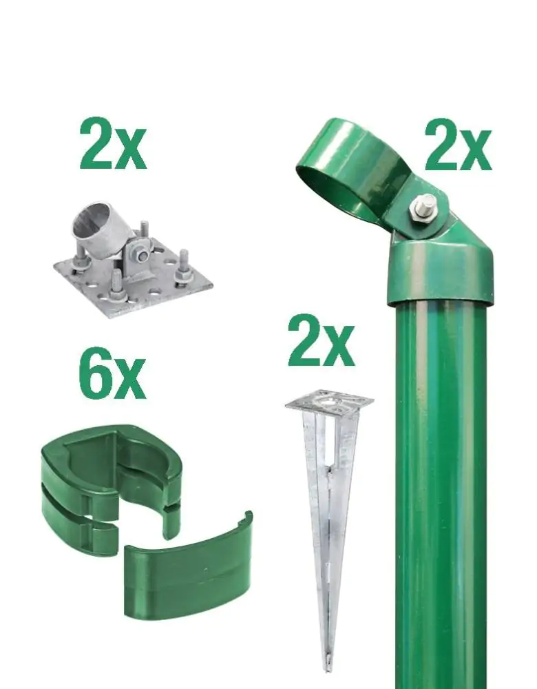 Alberts Komplettset Zauneck-Set für Fix-Clip Pro® 122 cm zA grün