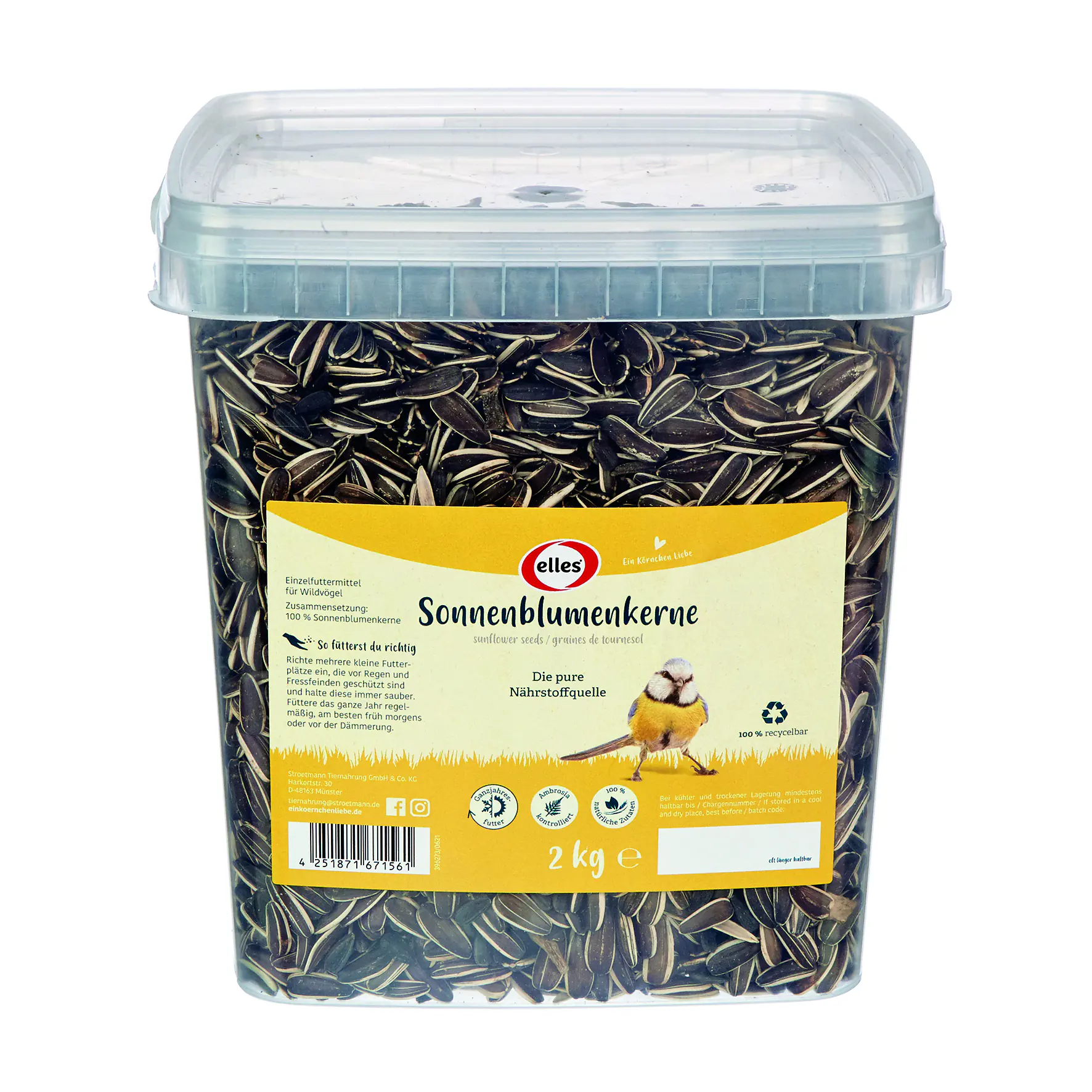 Elles Wildvogelfutter Sonnenblumenkerne 2 kg