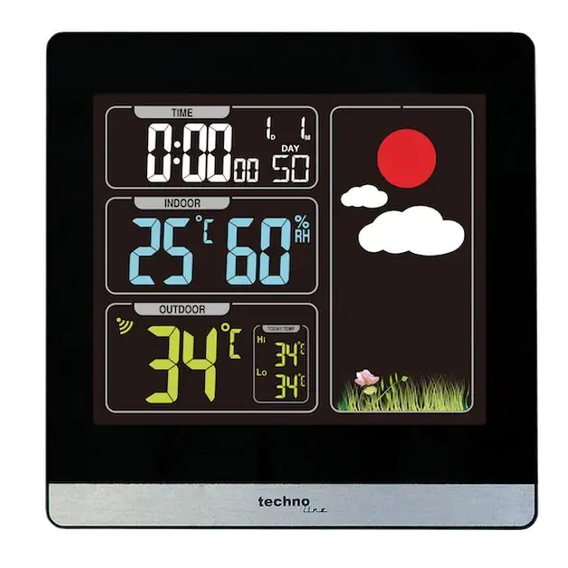 Technoline Wetterstation WS 6448 schwarz silber