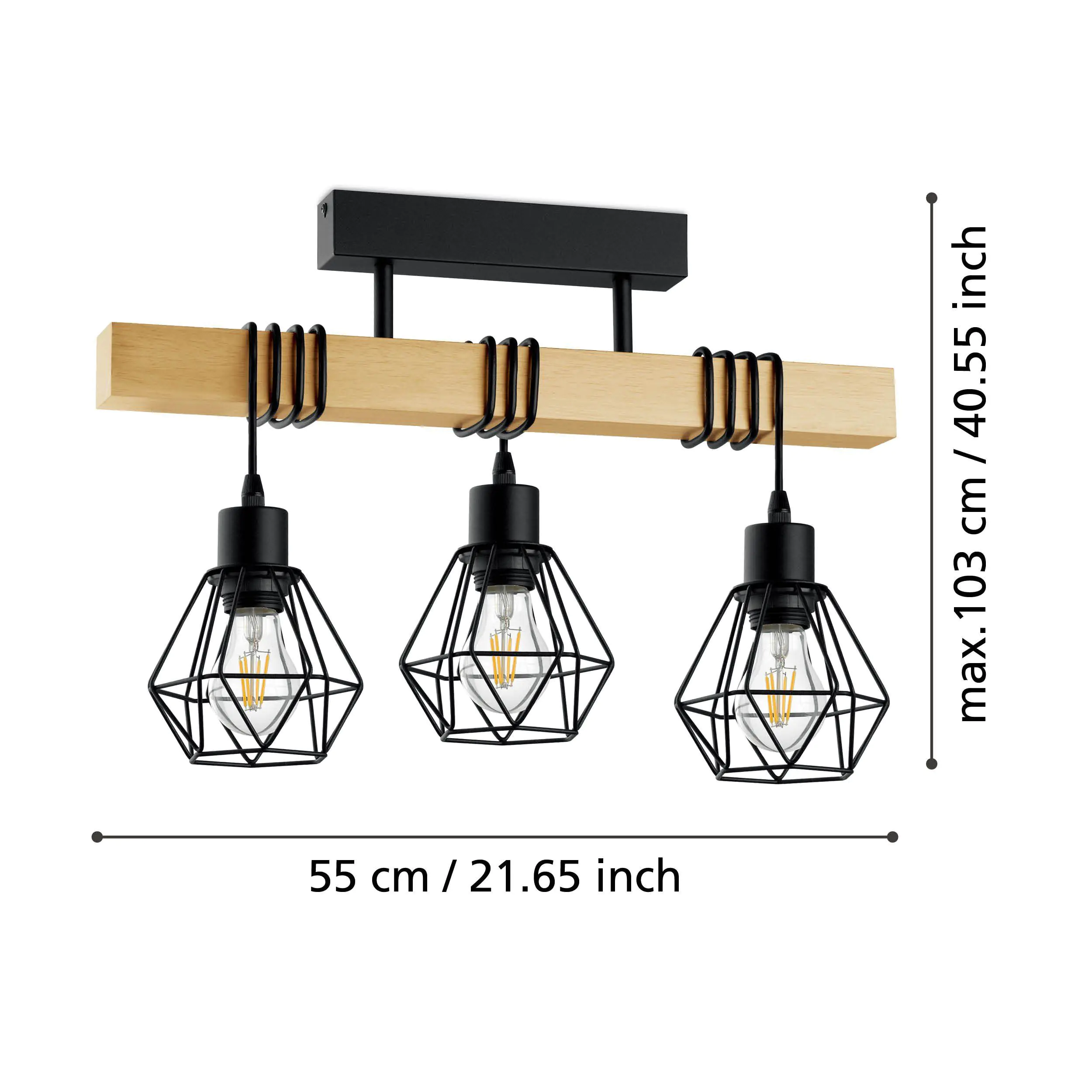Eglo Pendelleuchte Townshend 5 schwarz braun 55 x 20 x 36 cm Eglo Pendelleuchte Townshend 5 schwarz braun 55 x 20 x 36 cm