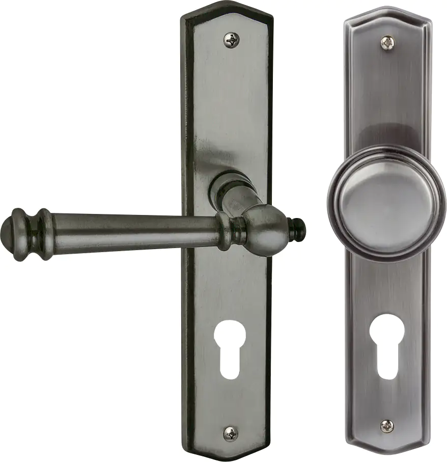 Alpertec PZ-Langschildgarnitur Mount Blanc rechts Edelstahl silbergrau