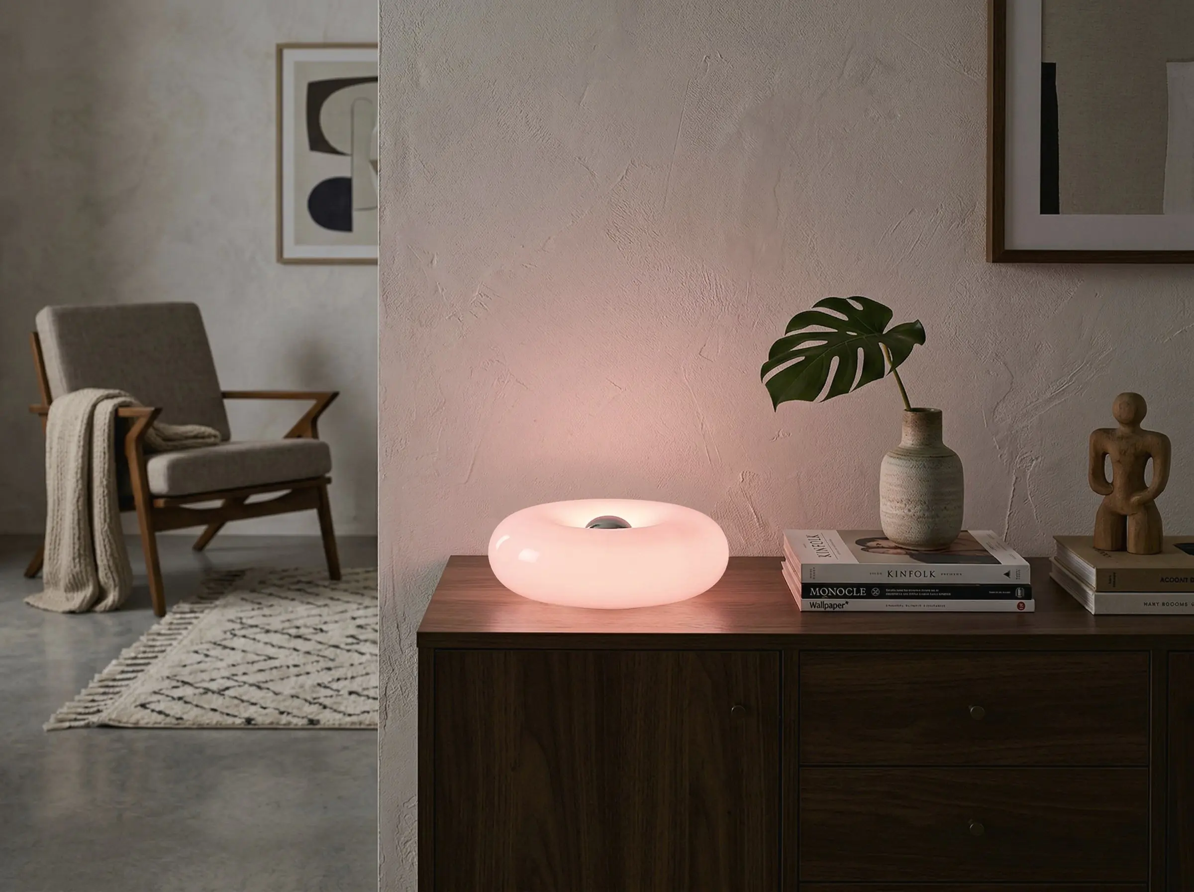 Eglo LED-Tischleuchte Basile Ø 30 cm beere warmweiß 