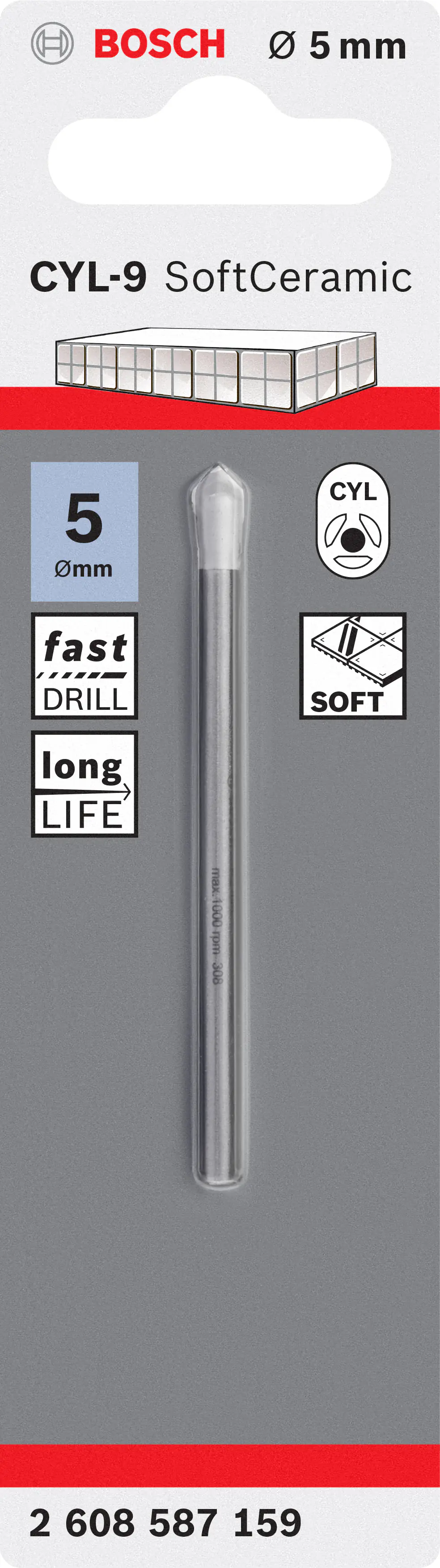 Bosch Fliesenbohrer CYL-9 Ceramic 5 mm