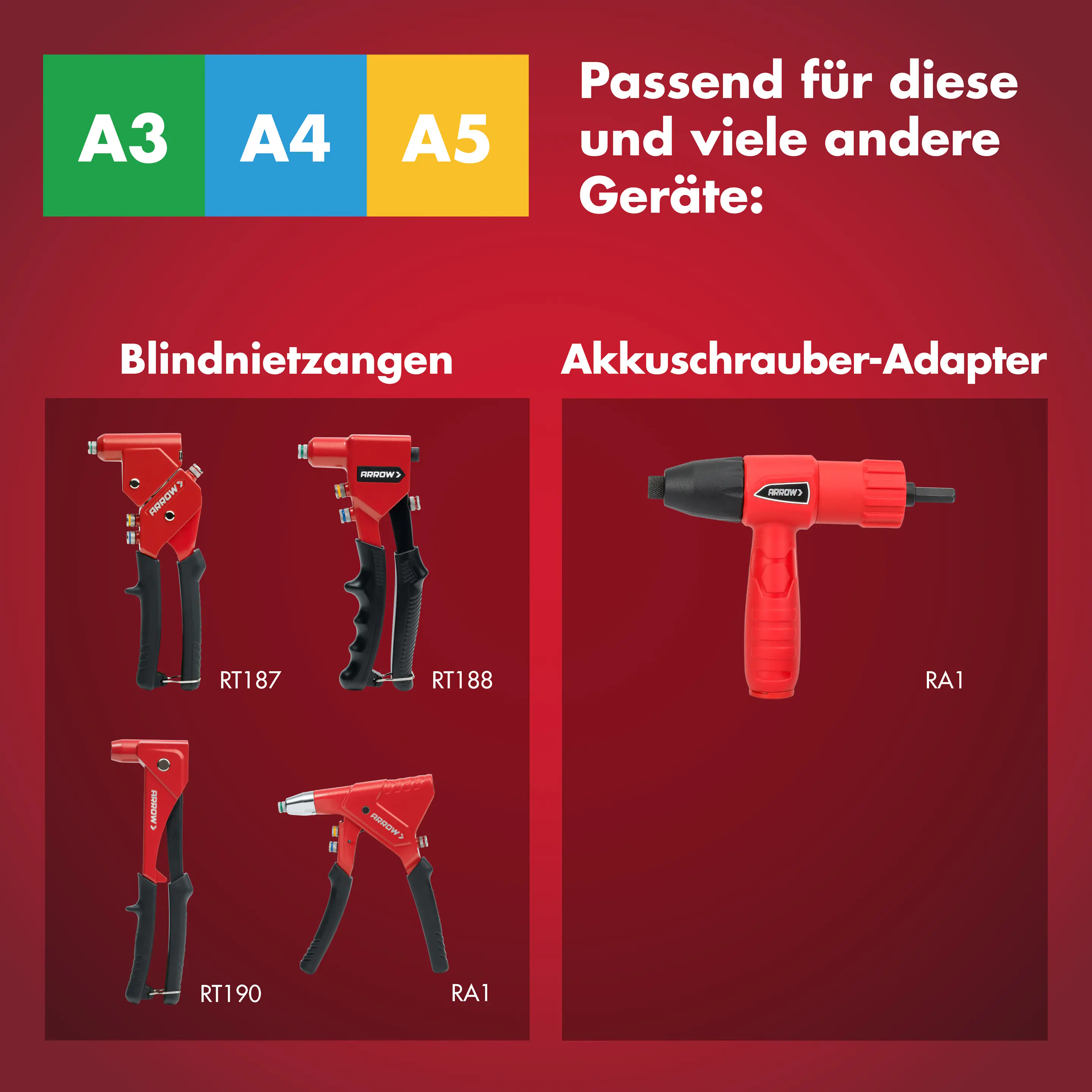 Arrow Blindniete Typ A3 Ø 3 x 8 mm Aluminium 100 Stück